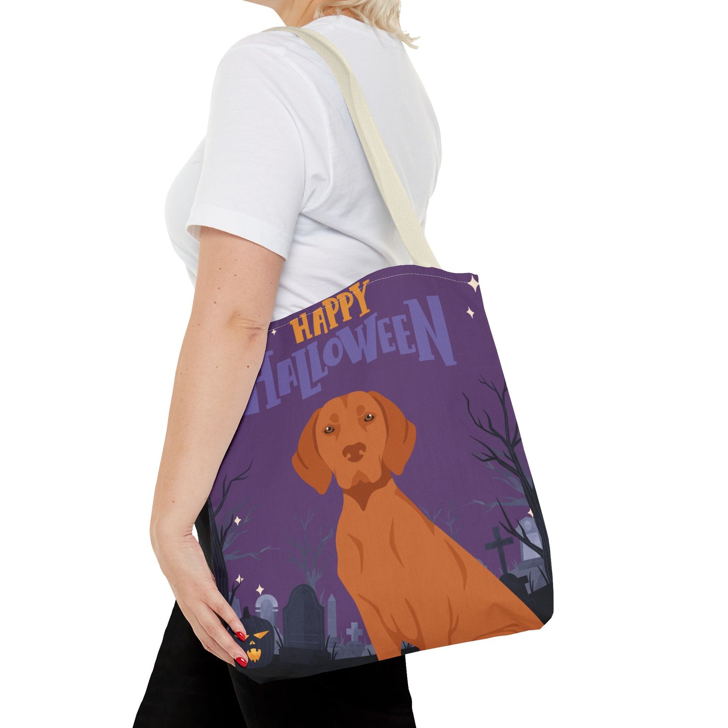 Vizsla Dog Happy Halloween Tote Bag 16x16