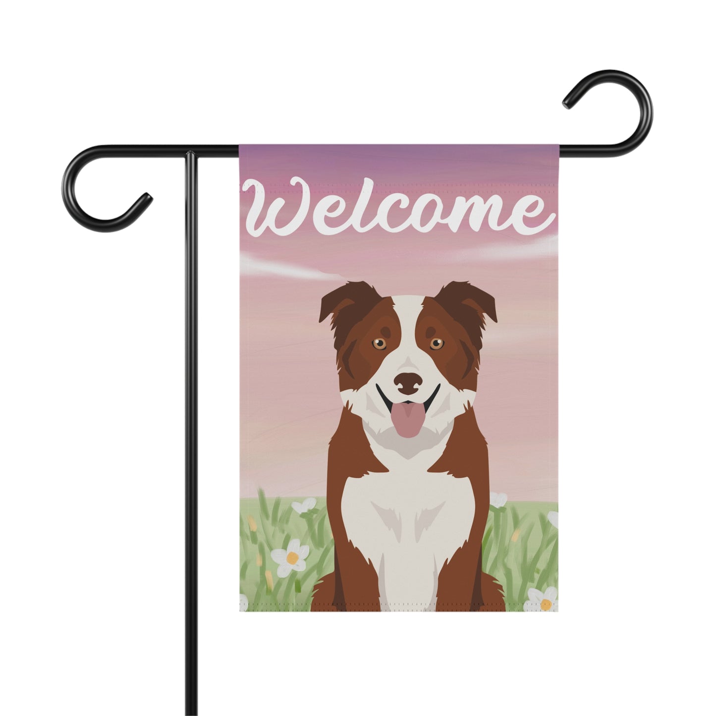 Border Collie Dog Welcome Garden Flag