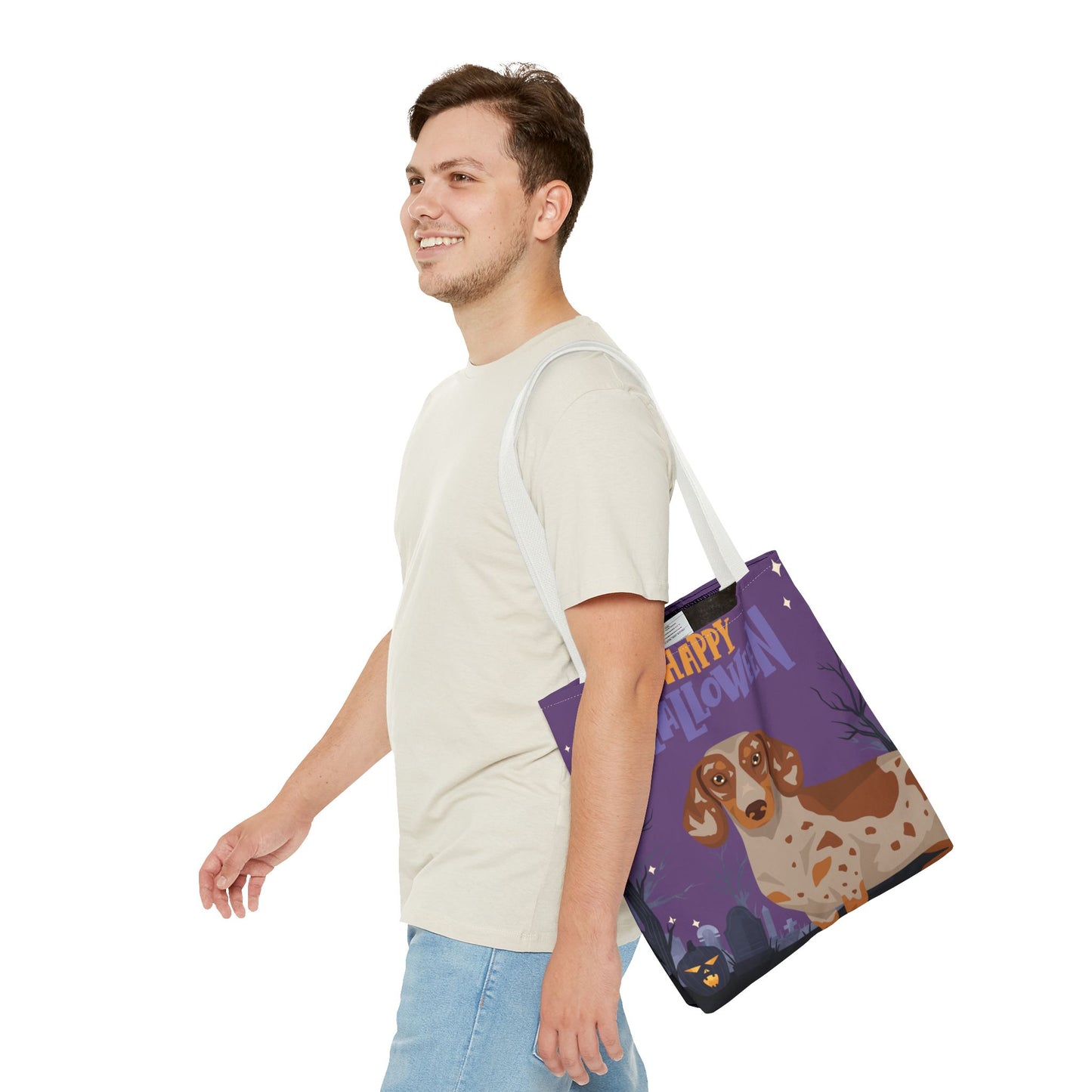 Dachshund Dog Happy Halloween Tote Bag 16x16
