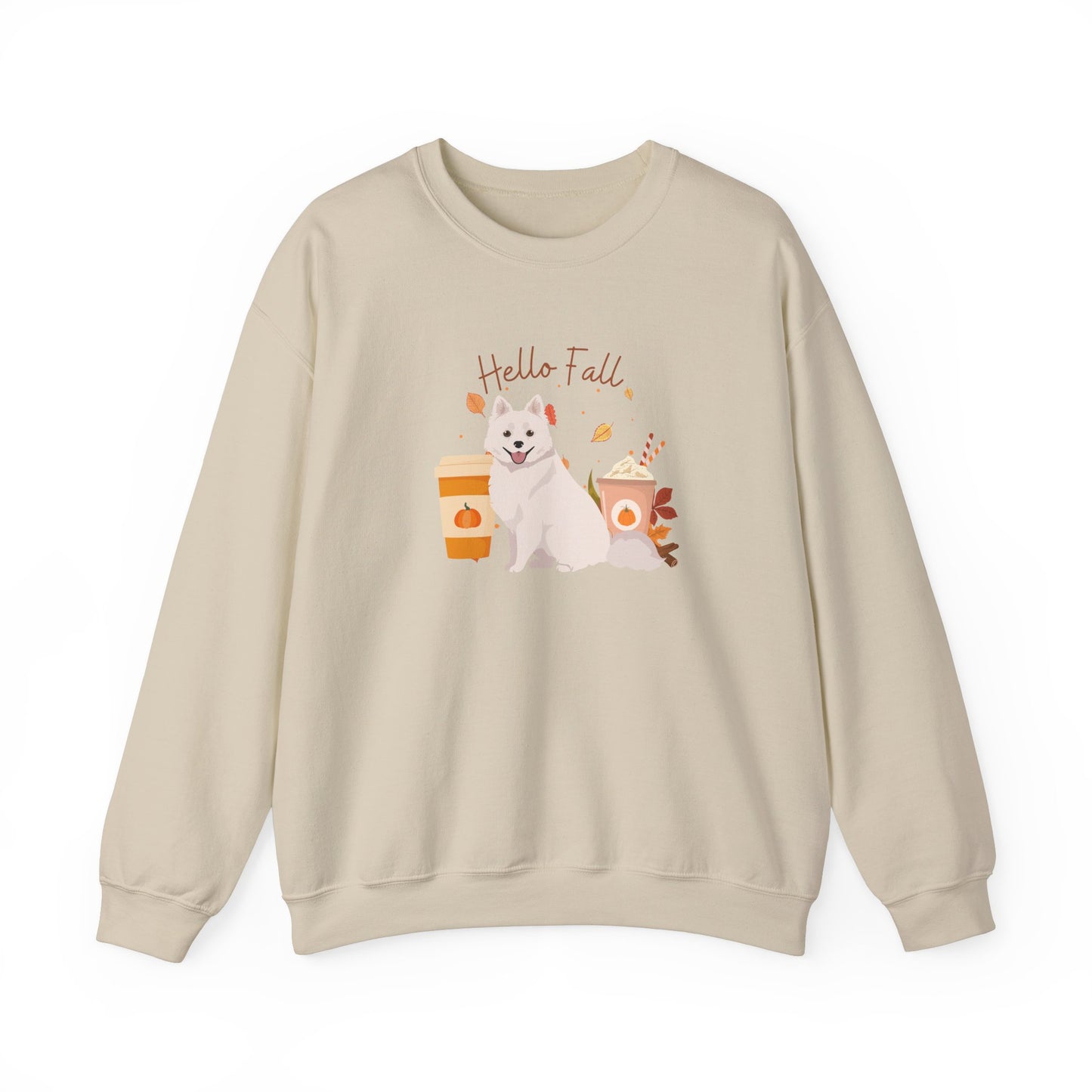 American Eskimo Dog Fall Unisex Heavy Blend Crewneck Sweatshirt