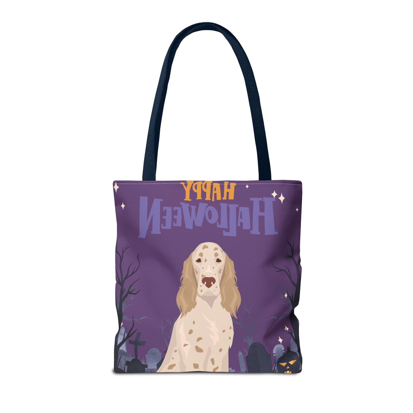 English Setter Dog Happy Halloween Tote Bag 16x16