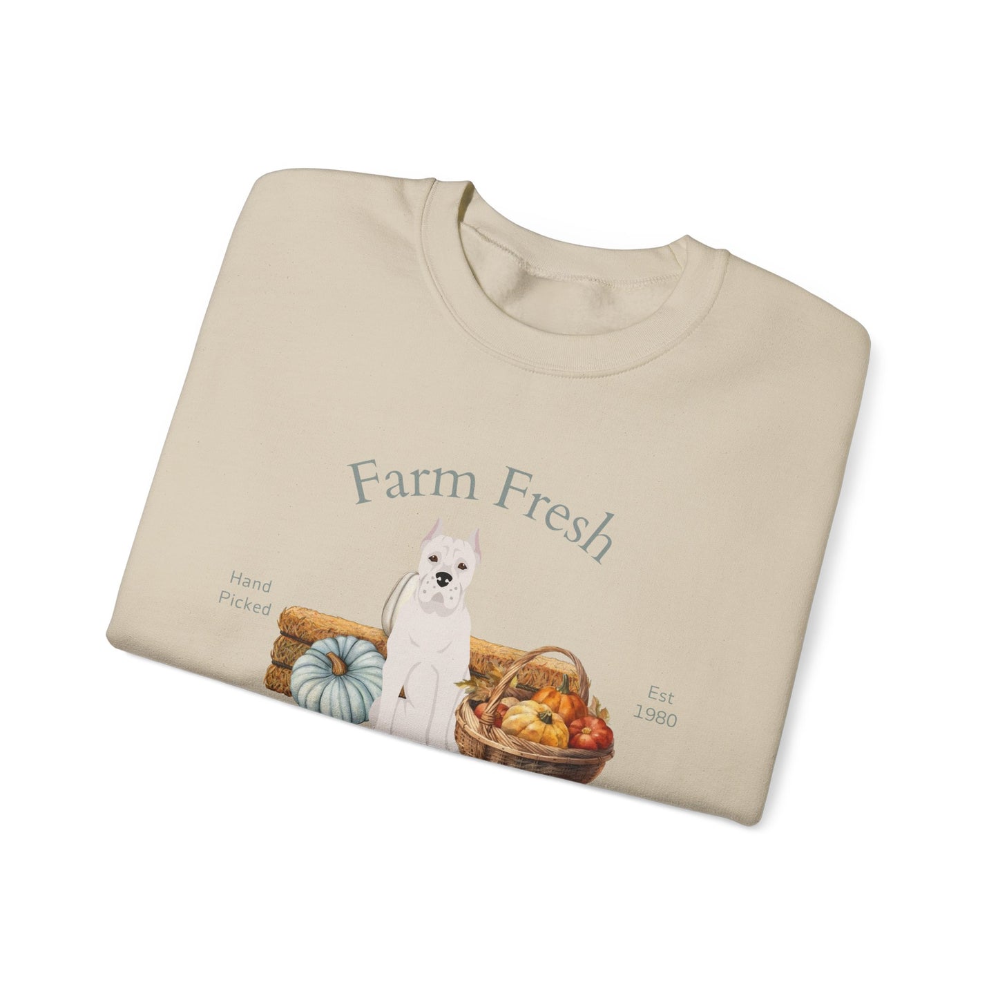 Dogo Argentino Dog Fall Farm Fresh Unisex Heavy Blend Crewneck Sweatshirt