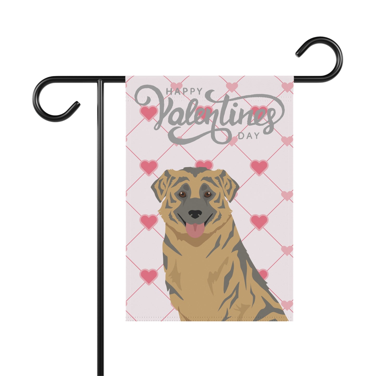 Aidi Dog Valentines Day Garden Flag