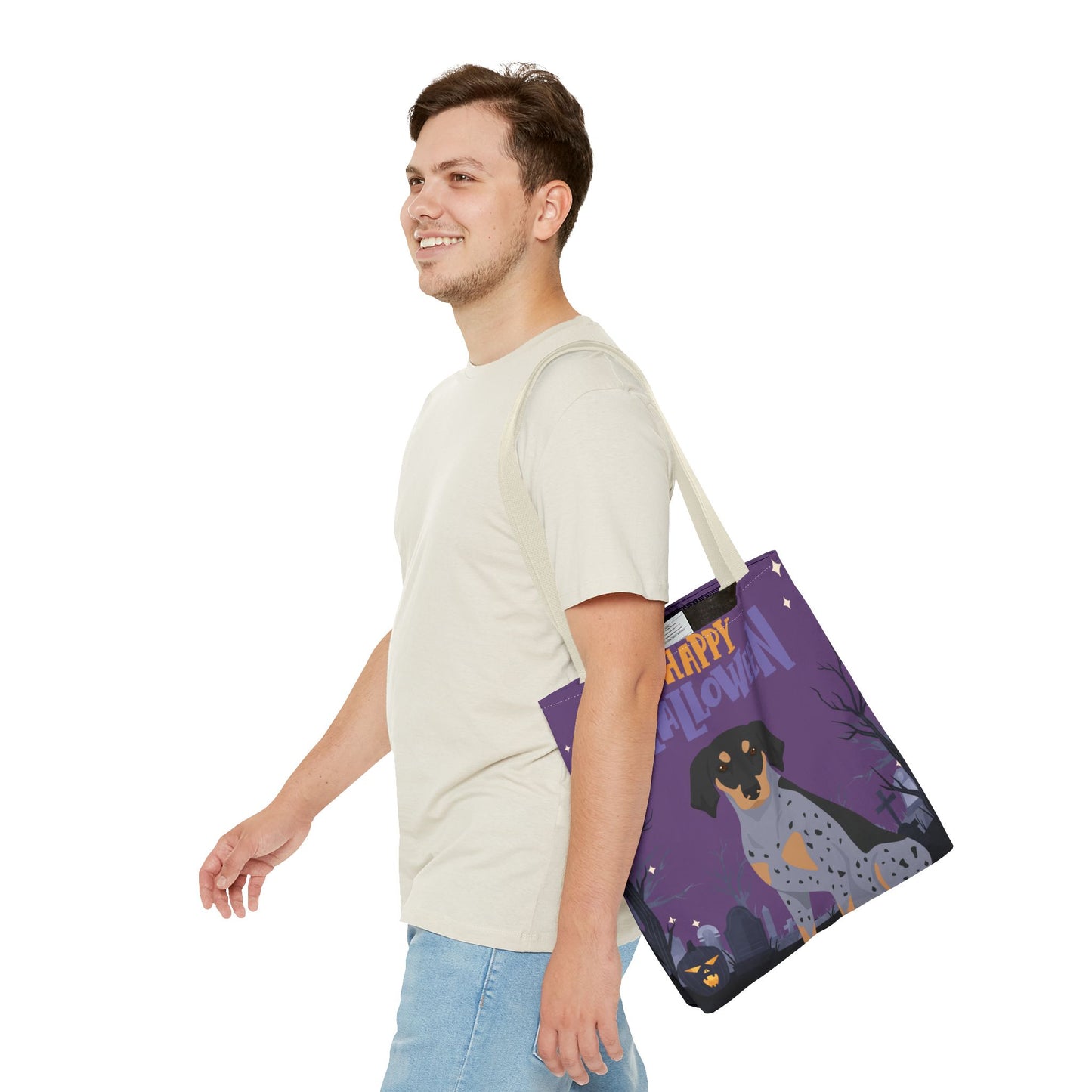 Bluetick Coonhound Dog Happy Halloween Tote Bag 16x16