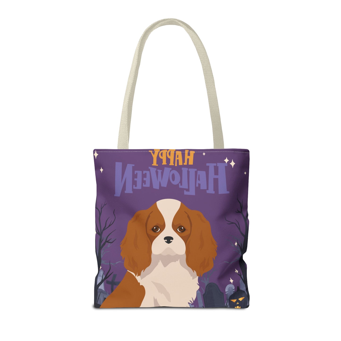 Cavalier King Charlre Spaniel Dog Happy Halloween Tote Bag 16x16