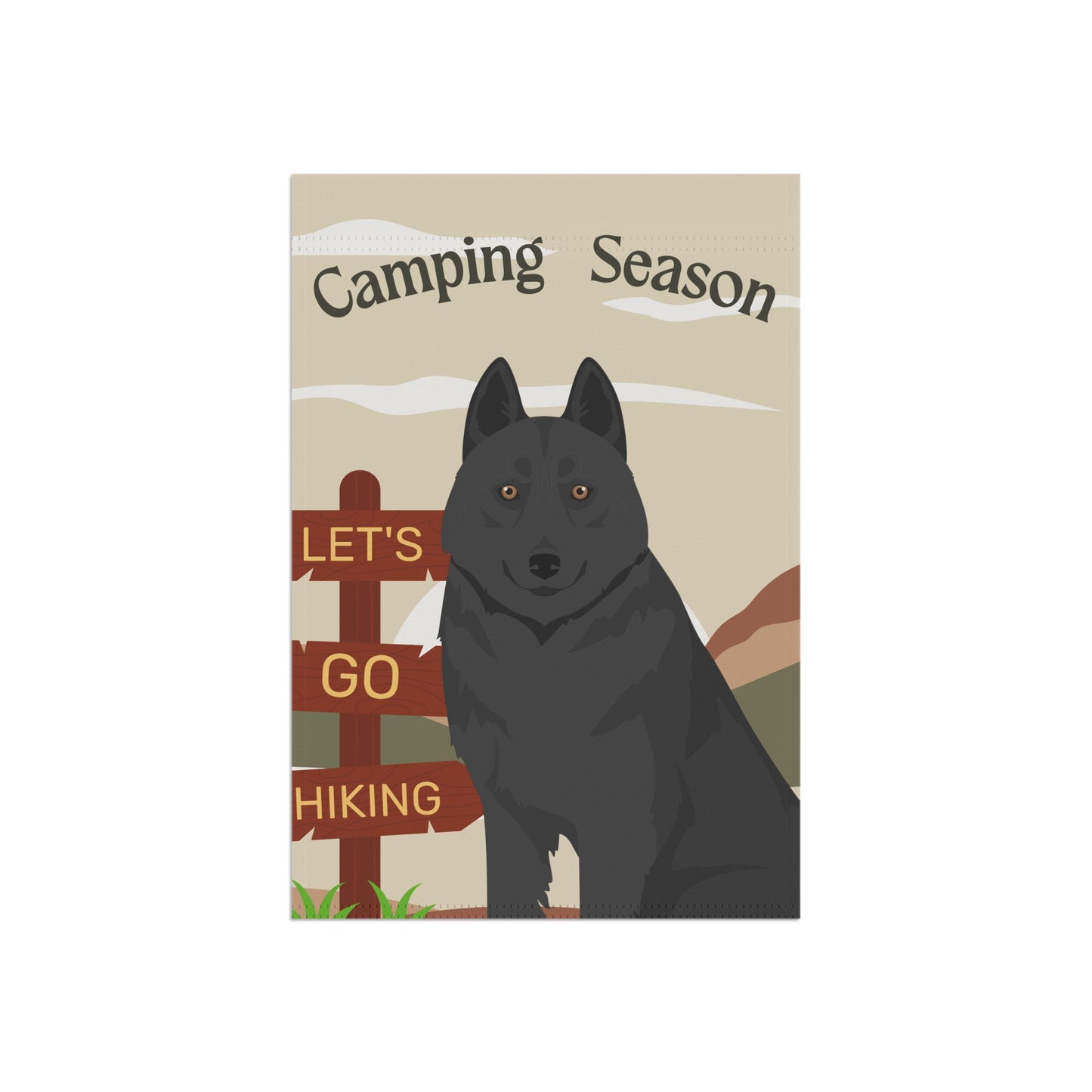 Siberian Husky Dog Camping Garden Flag