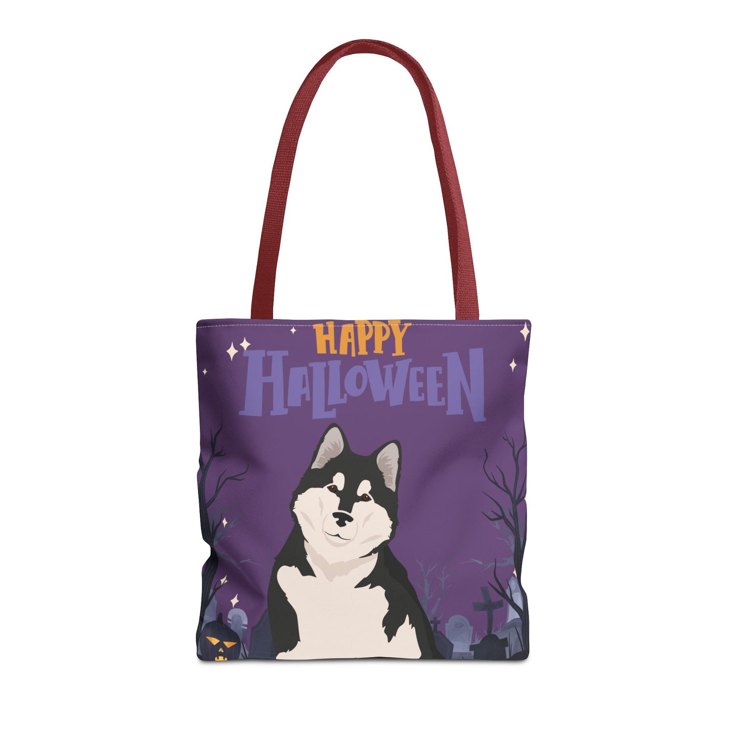 Alaskan Malamute Dog Happy Halloween Tote Bag 16x16