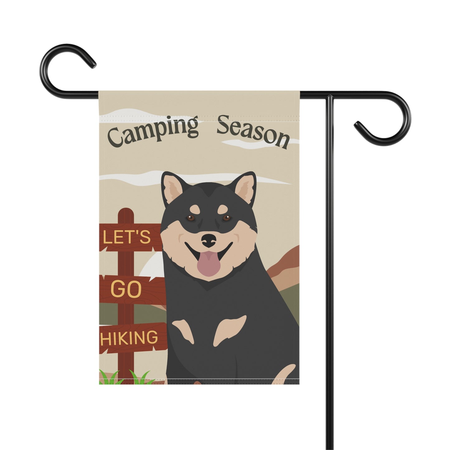 Shiba Inu Dog Camping Garden Flag