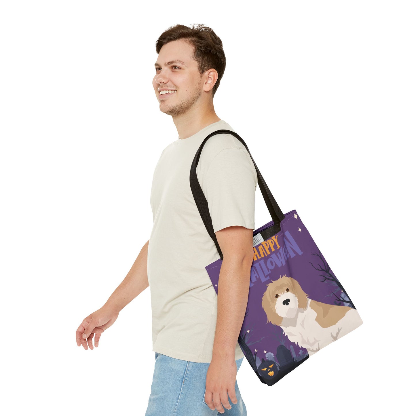 Grand Basset Griffon Vendeen Dog Happy Halloween Tote Bag 16x16