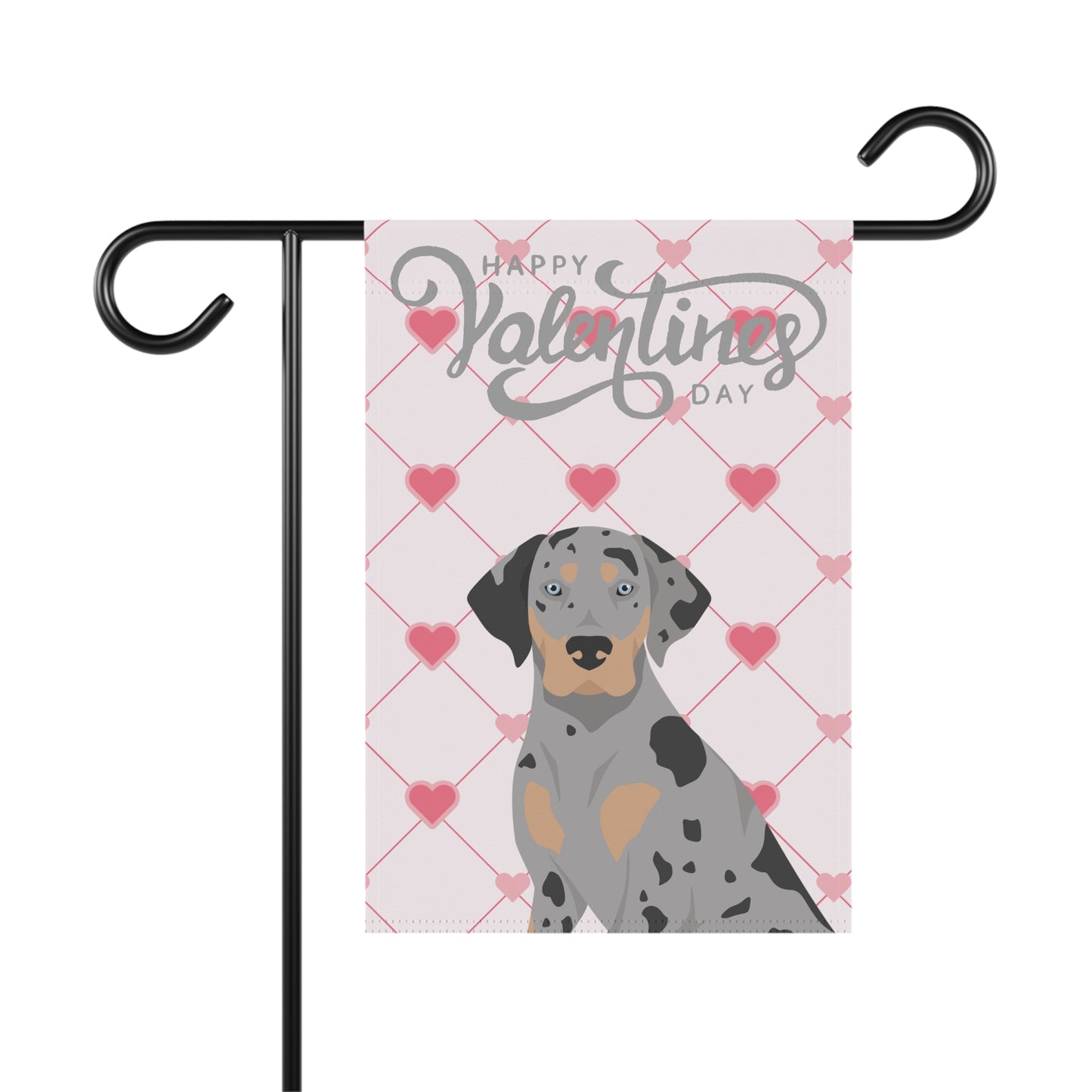 Catahoula Leopard Dog Valentines Day Garden Flag