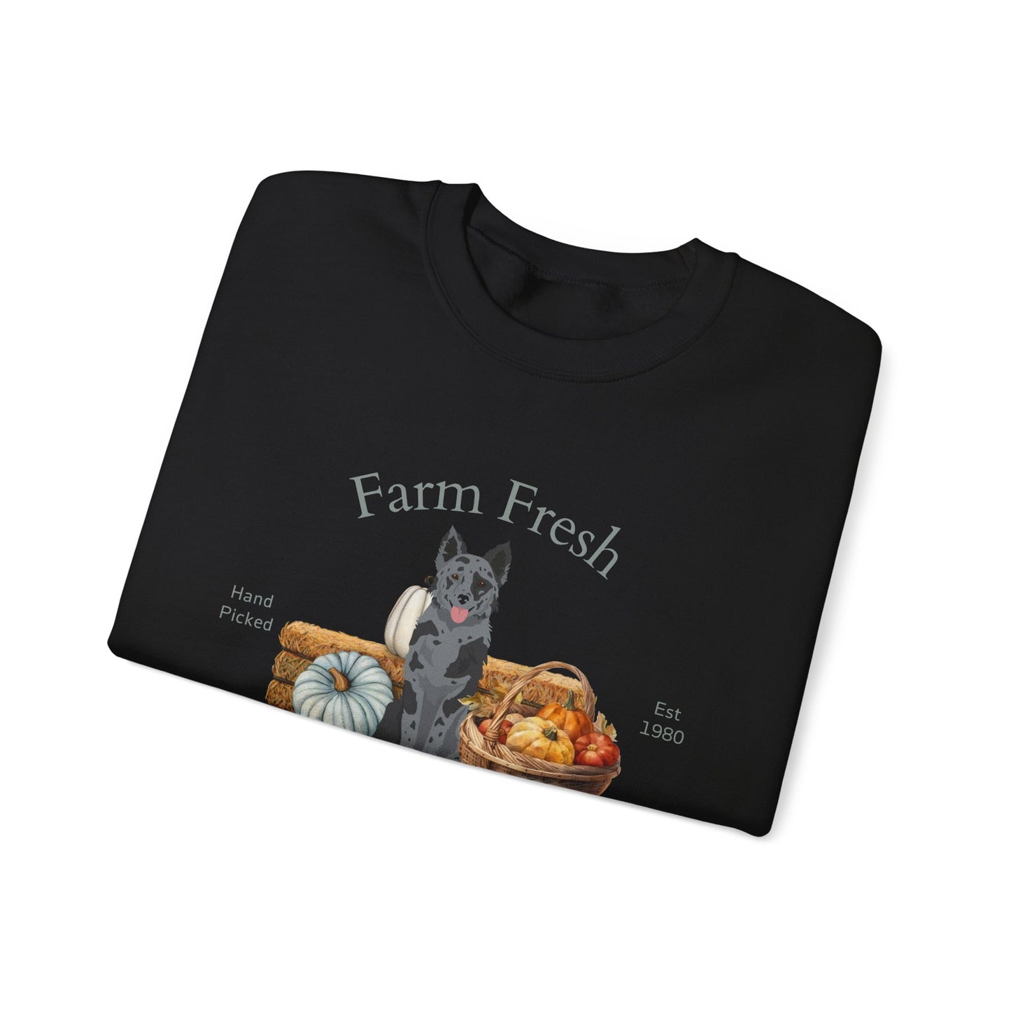 Mudi Dog Fall Farm Fresh Unisex Heavy Blend Crewneck Sweatshirt