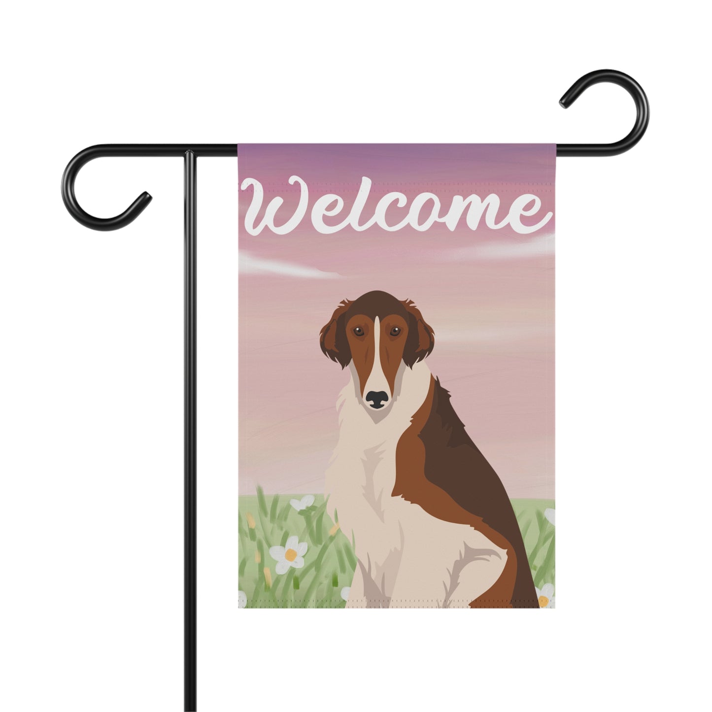 Borzoi Dog Welcome Garden Flag
