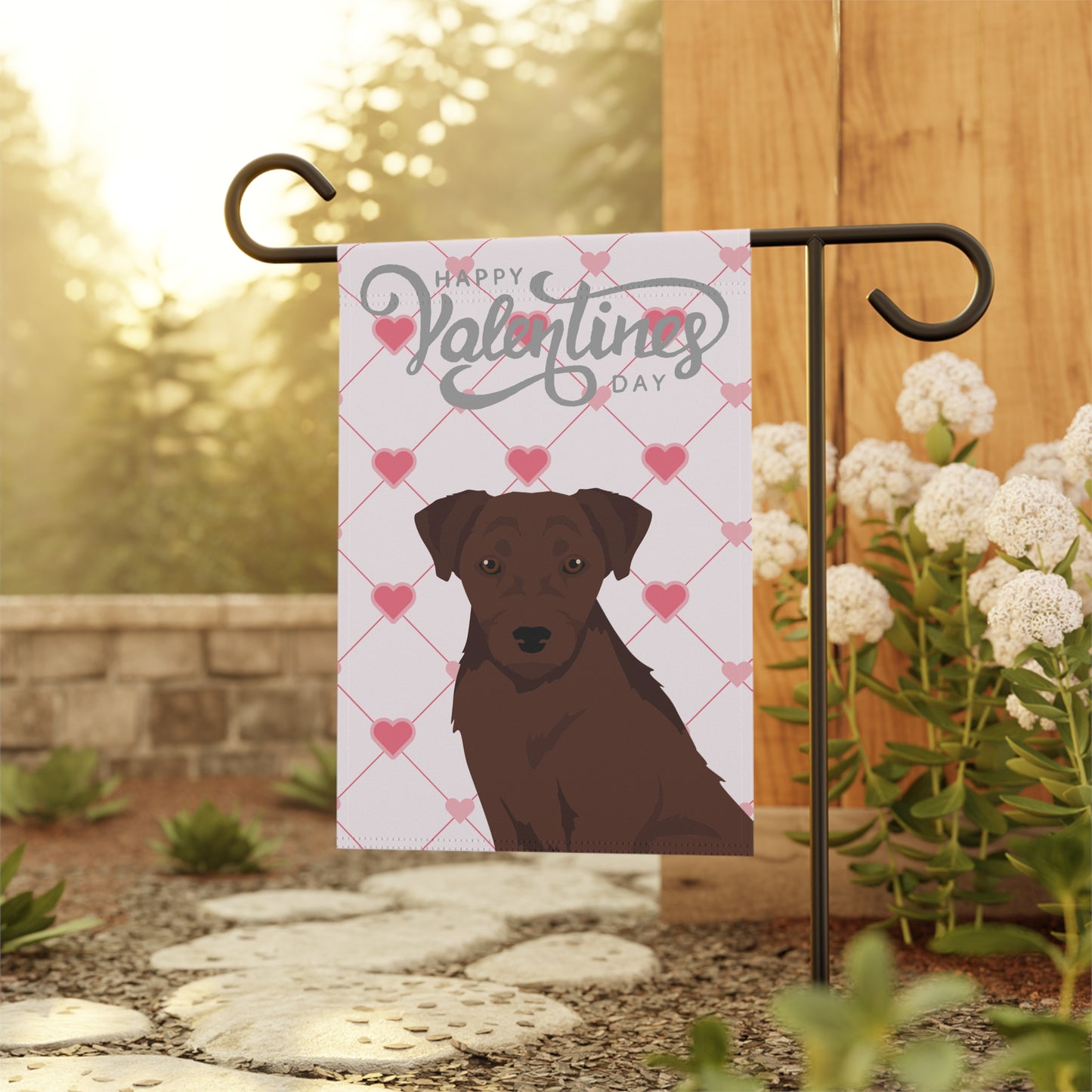 Patterdale Terrier Dog Valentines Day Garden Flag