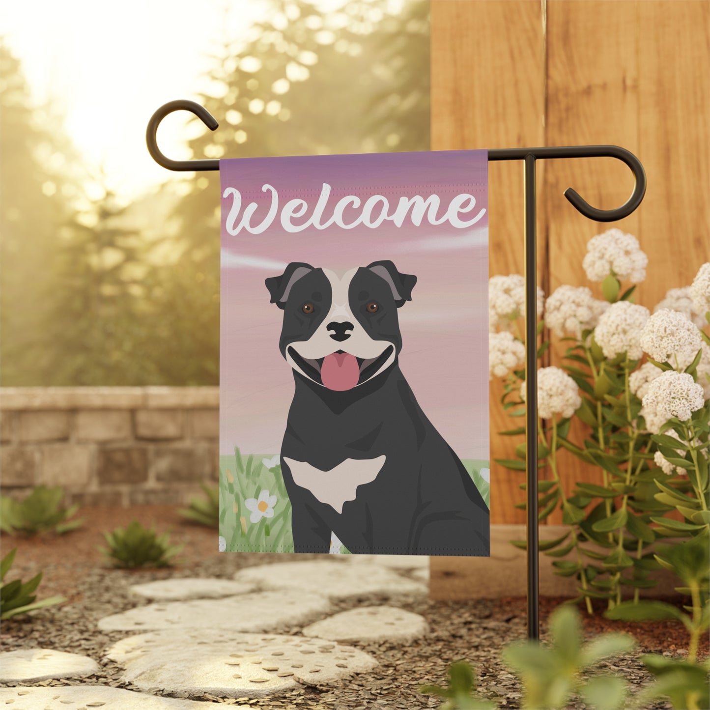 Staffordshire Bull Terrier Dog Welcome Garden Flag