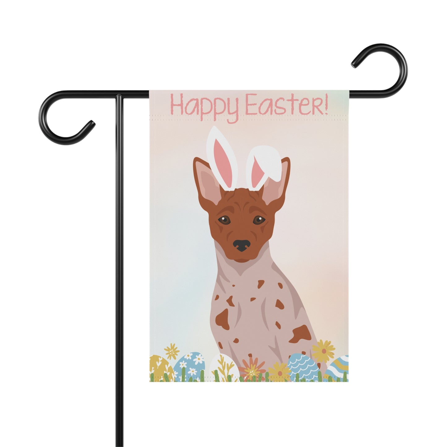 American Hairless Terrier Dog Happy Easter Garden Flag