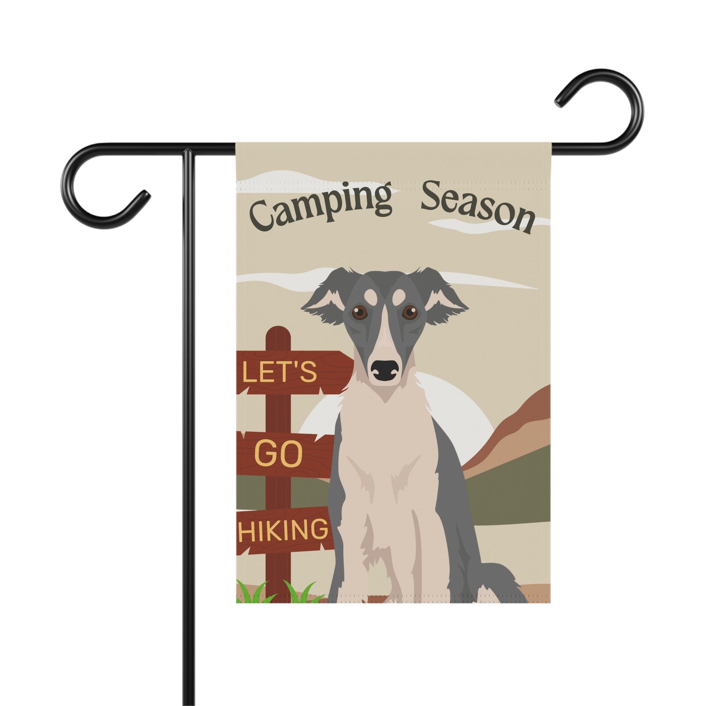 Silken Windhound Dog Camping Garden Flag
