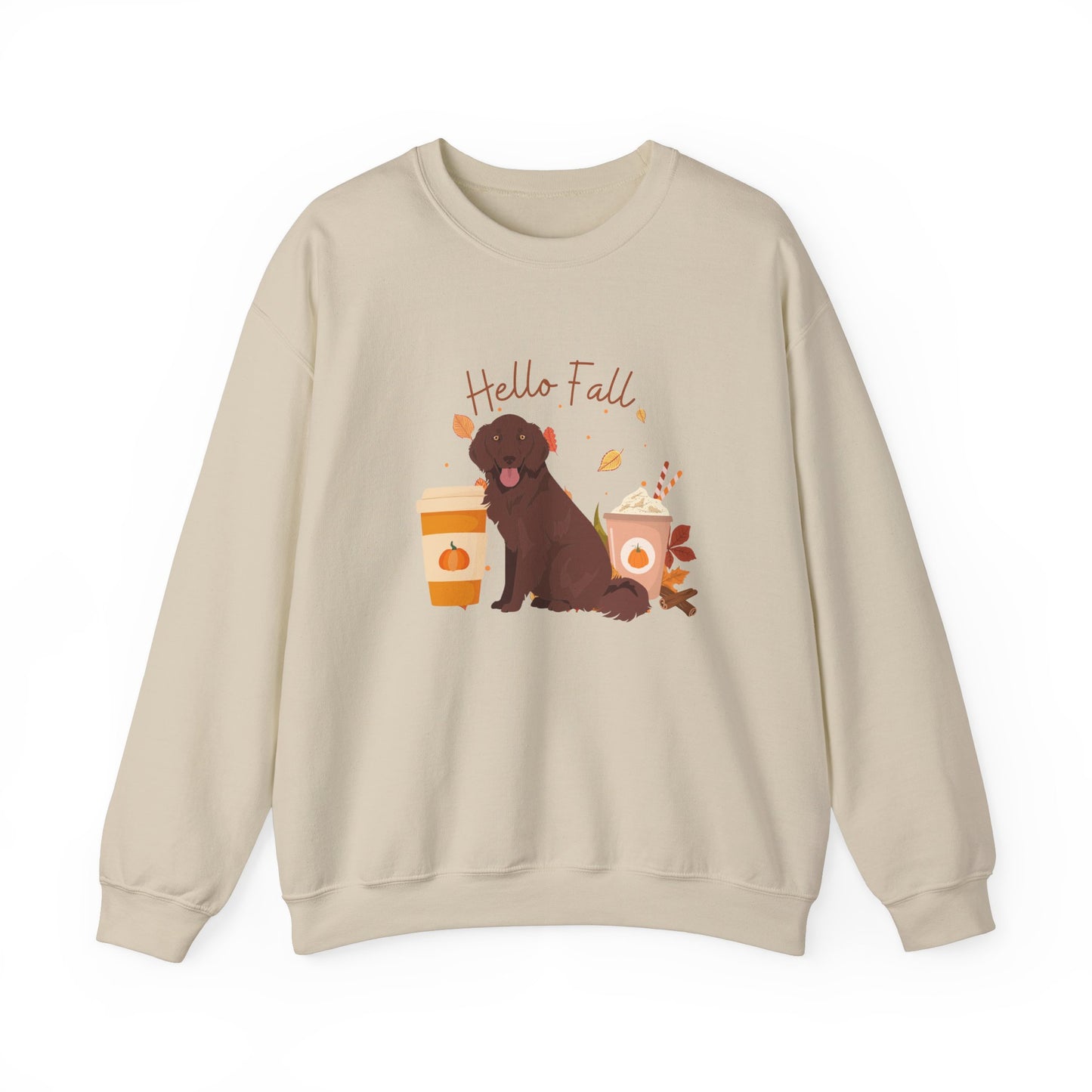 Flat Coated Retriever Dog Fall Halloween Unisex Heavy Blend Crewneck Sweatshirt