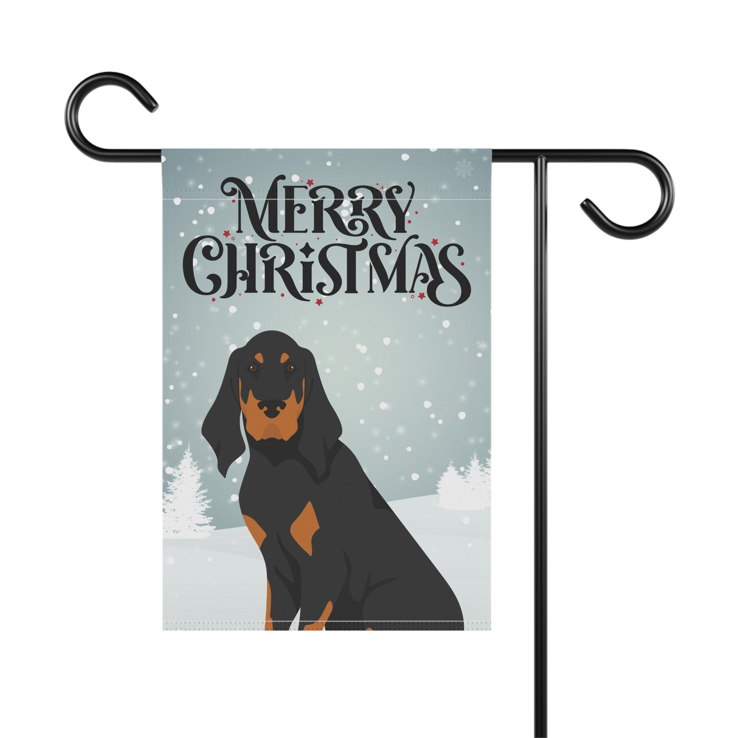 Black and Tan Coonhound Dog Garden Flag