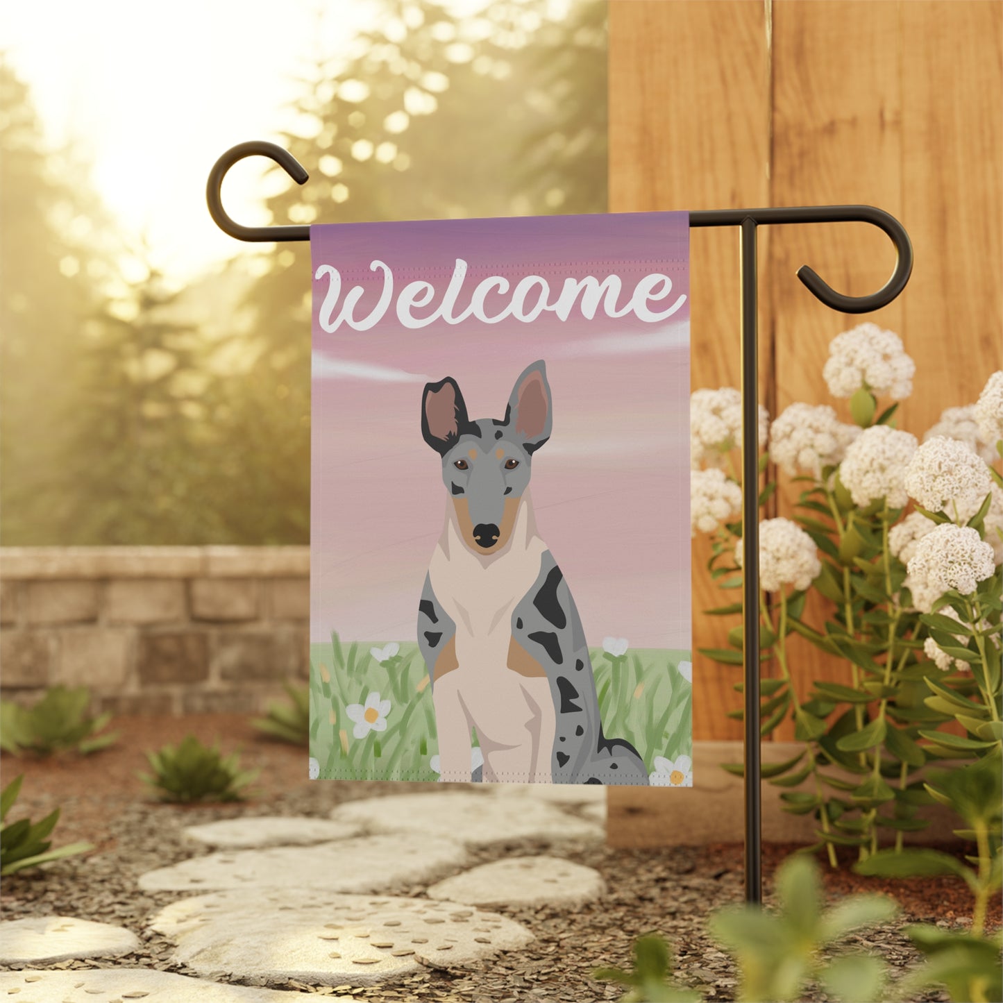 Smooth Collie Dog Welcome Garden Flag