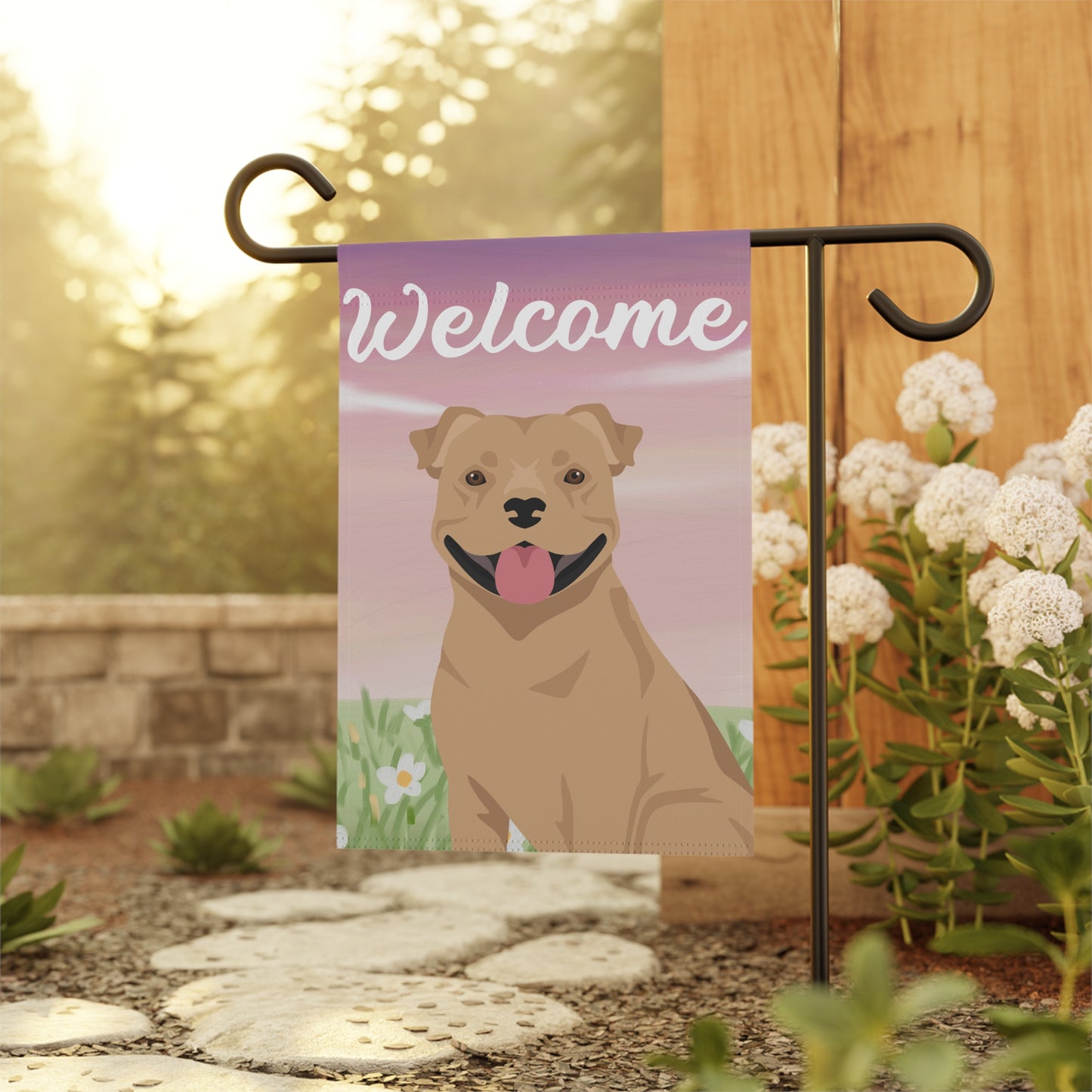 Staffordshire Bull Terrier Dog Welcome Garden Flag