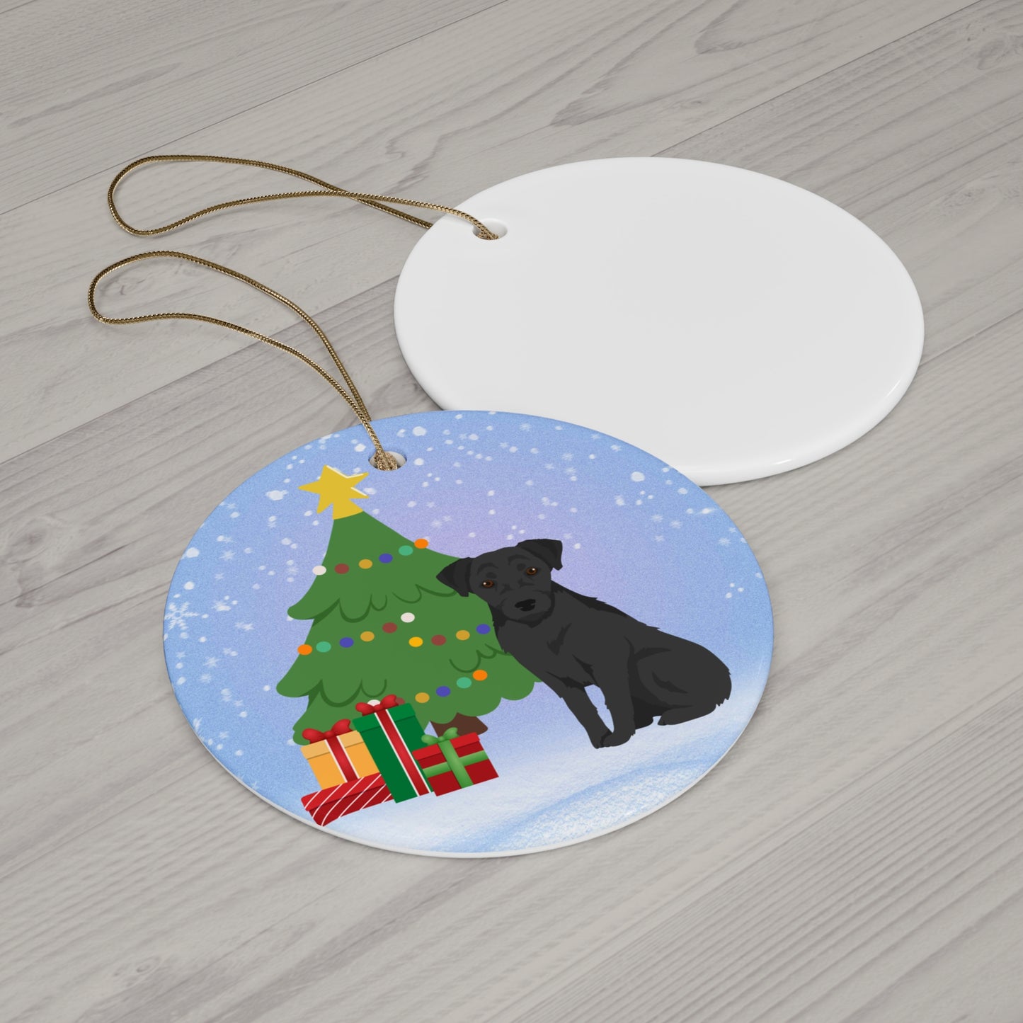 Patterdale Terrier Dog Christmas Ceramic Ornament