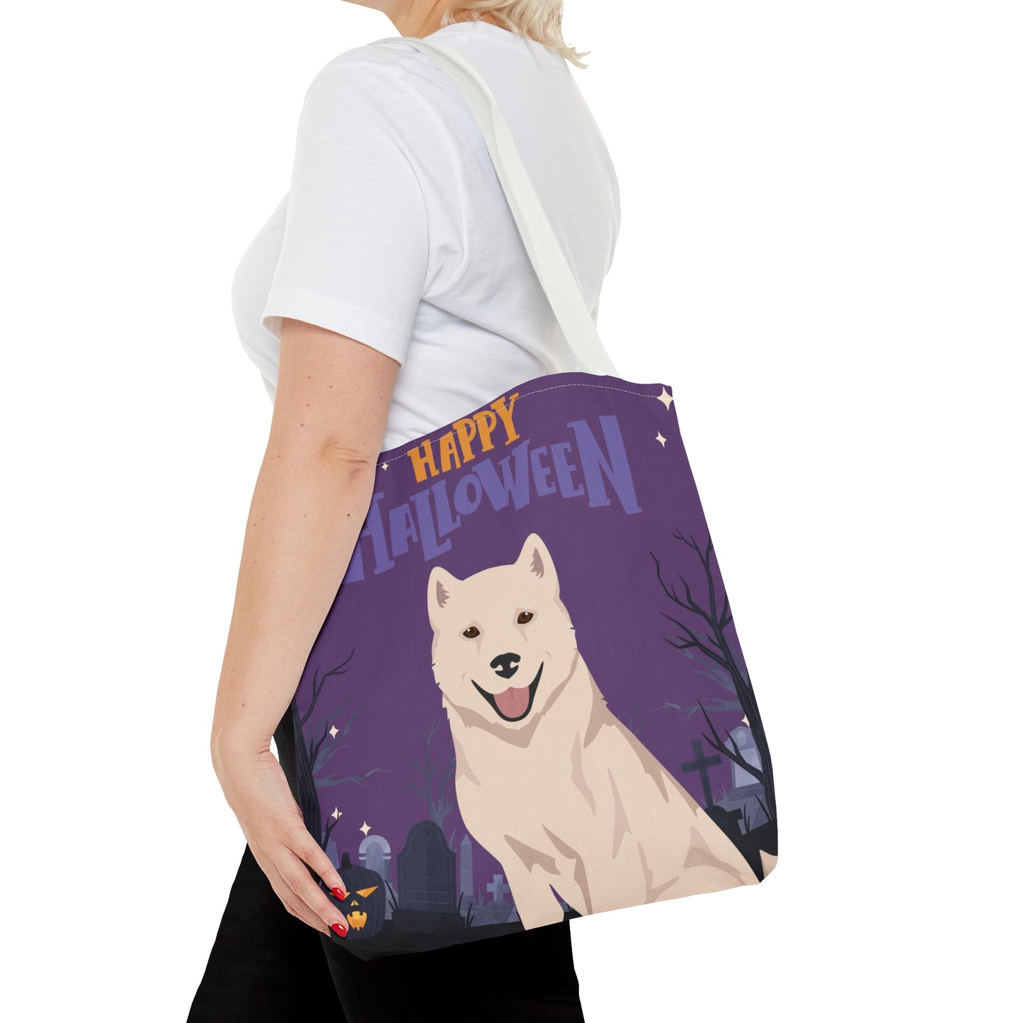 Kishu Ken Dog Happy Halloween Tote Bag 16x16