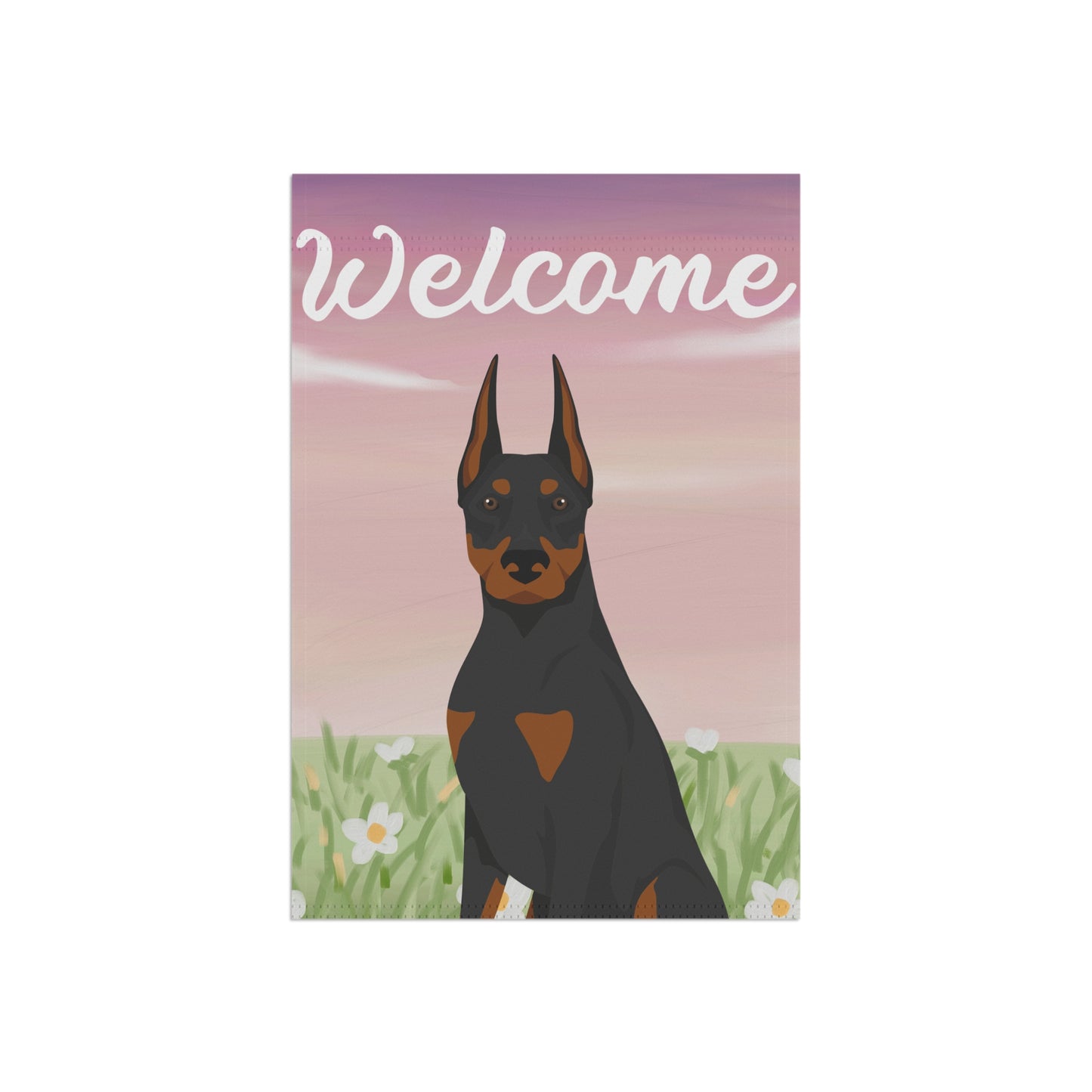 Doberman Pinscher Dog Welcome Garden Flag