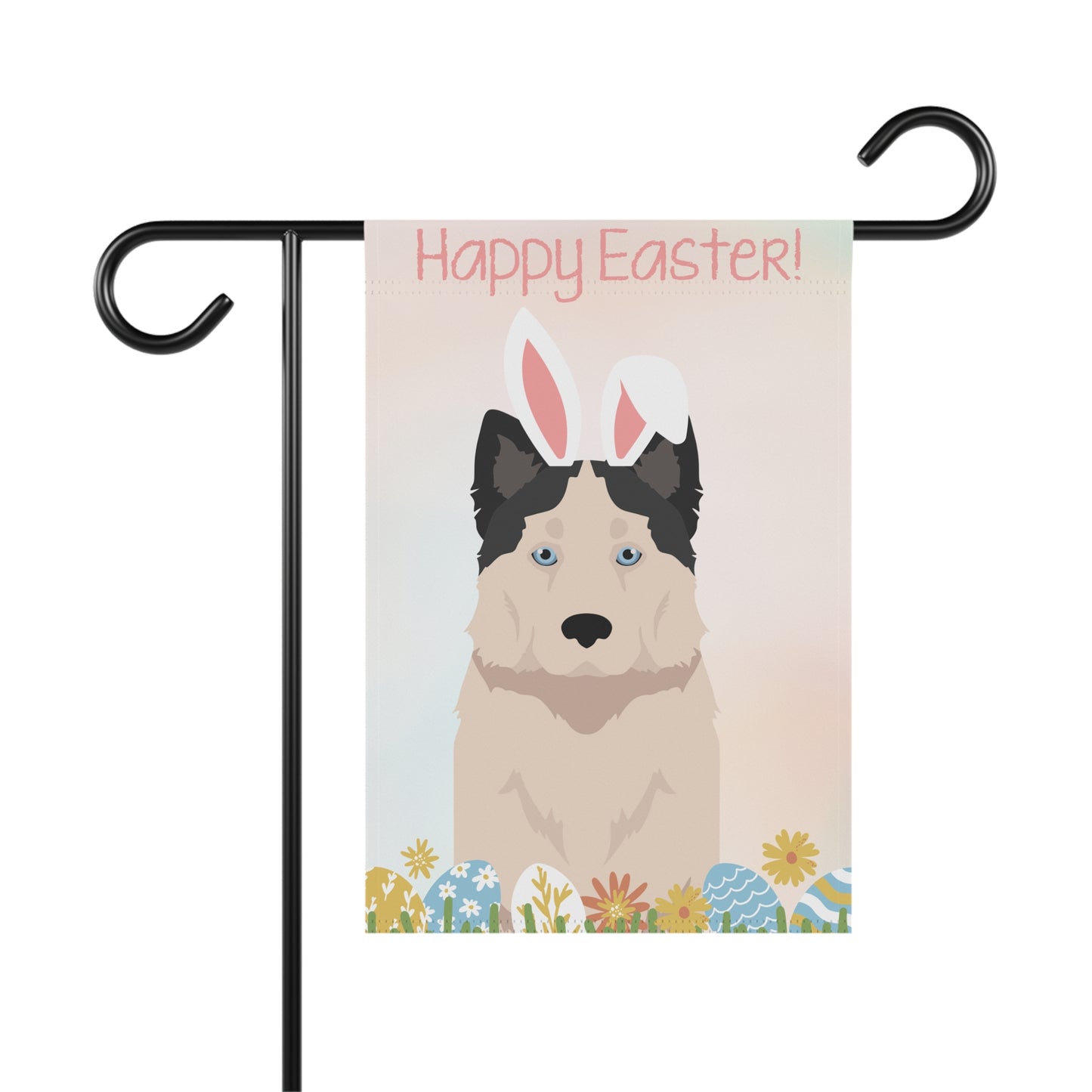 Yakutian Laika Dog Happy Easter Garden Flag