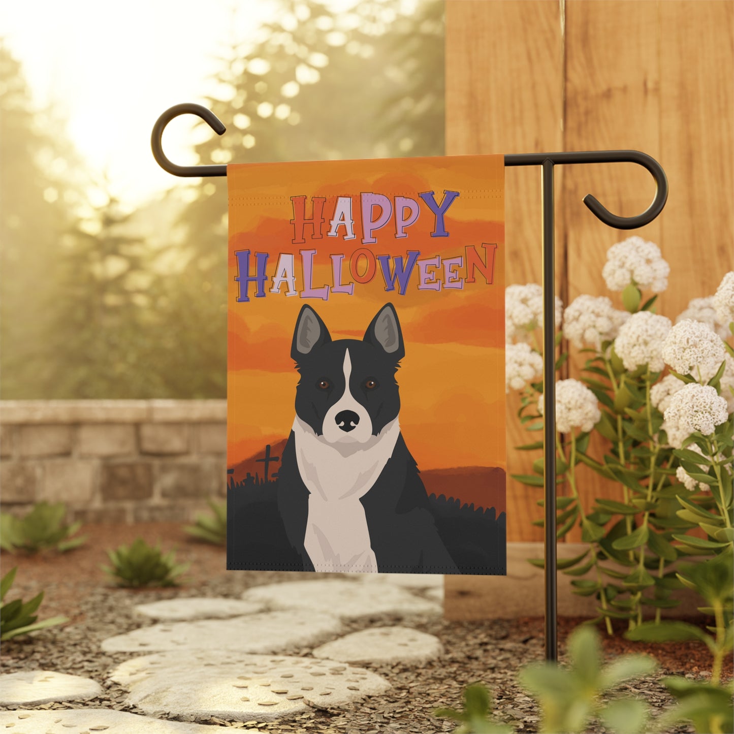 Karelian Bear Dog Dog Halloween Garden Flag