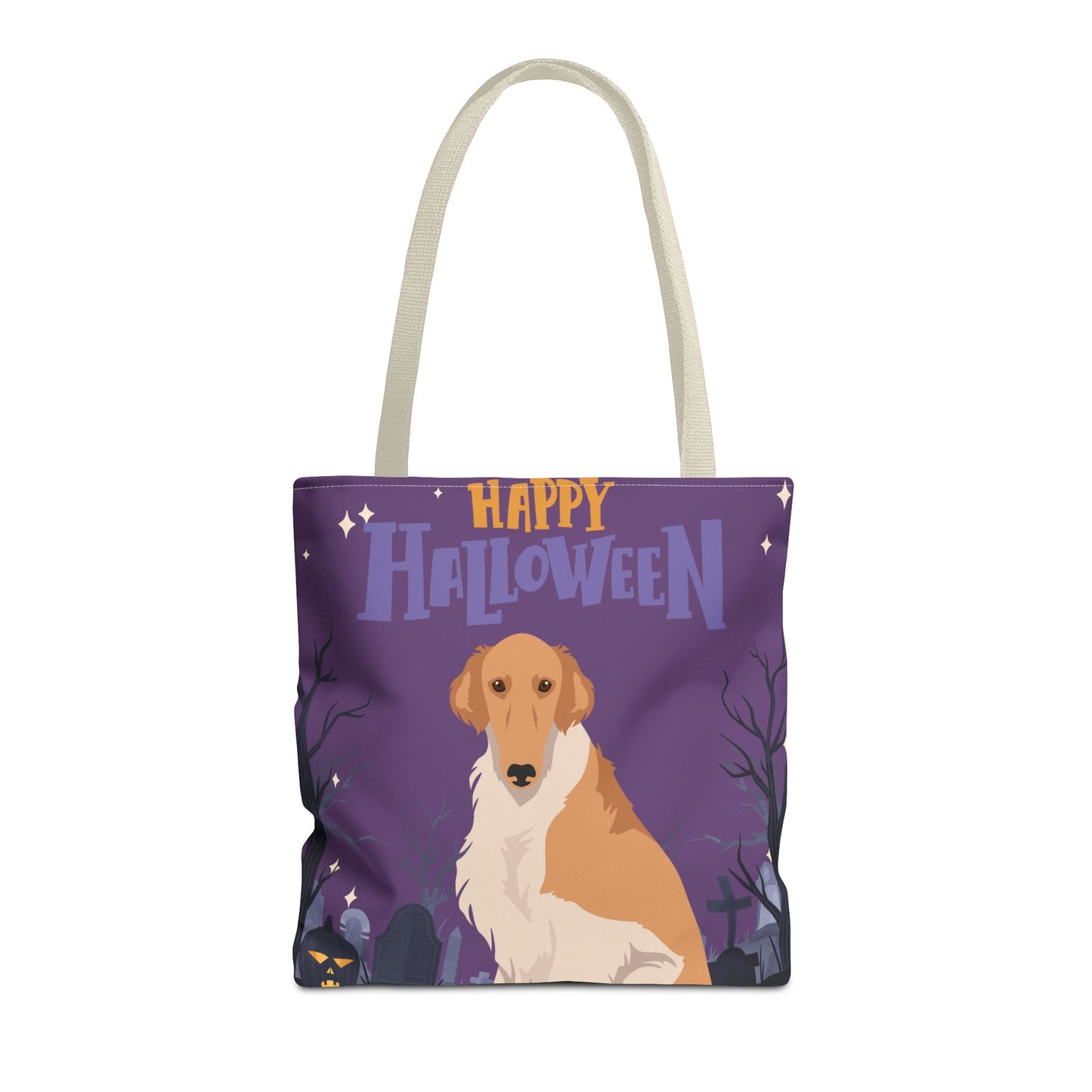 Borzoi Dog Happy Halloween Tote Bag 16x16