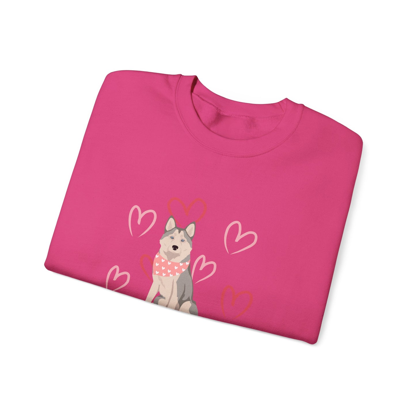Alaskan Husky Dog Valentines Day Unisex Heavy Blend Crewneck Sweatshirt