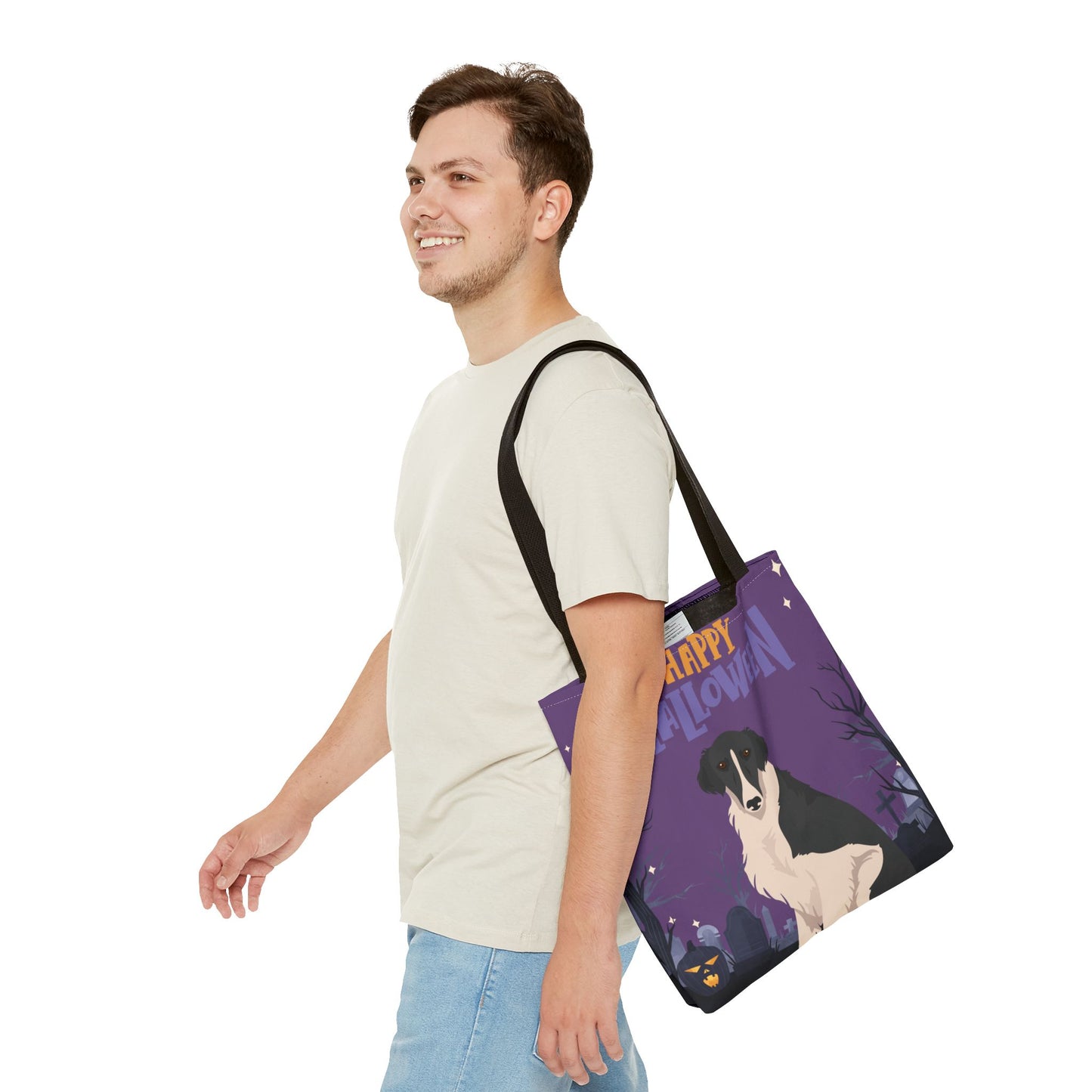 Borzoi Dog Happy Halloween Tote Bag 16x16