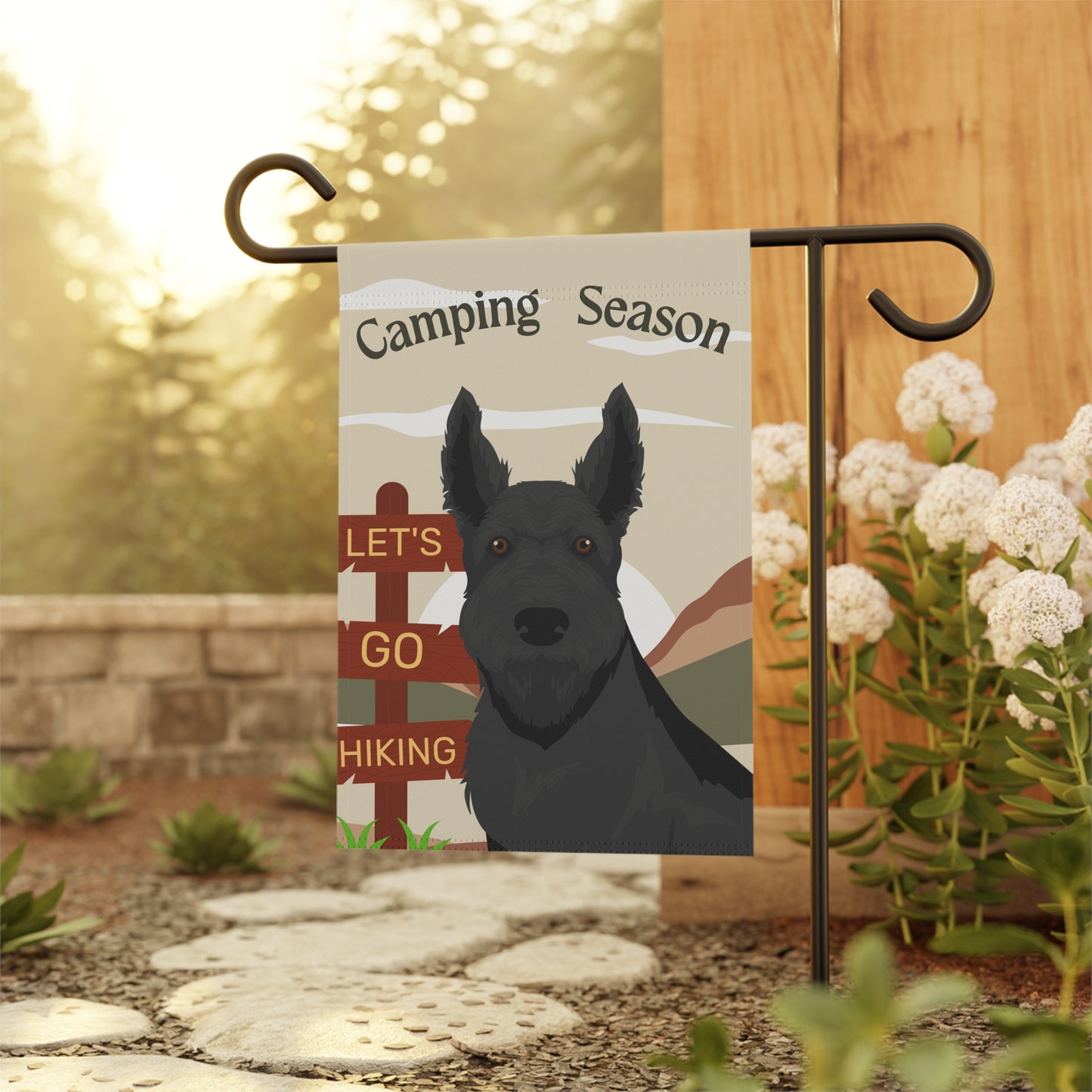 Scottish Terrier Dog Camping Garden Flag