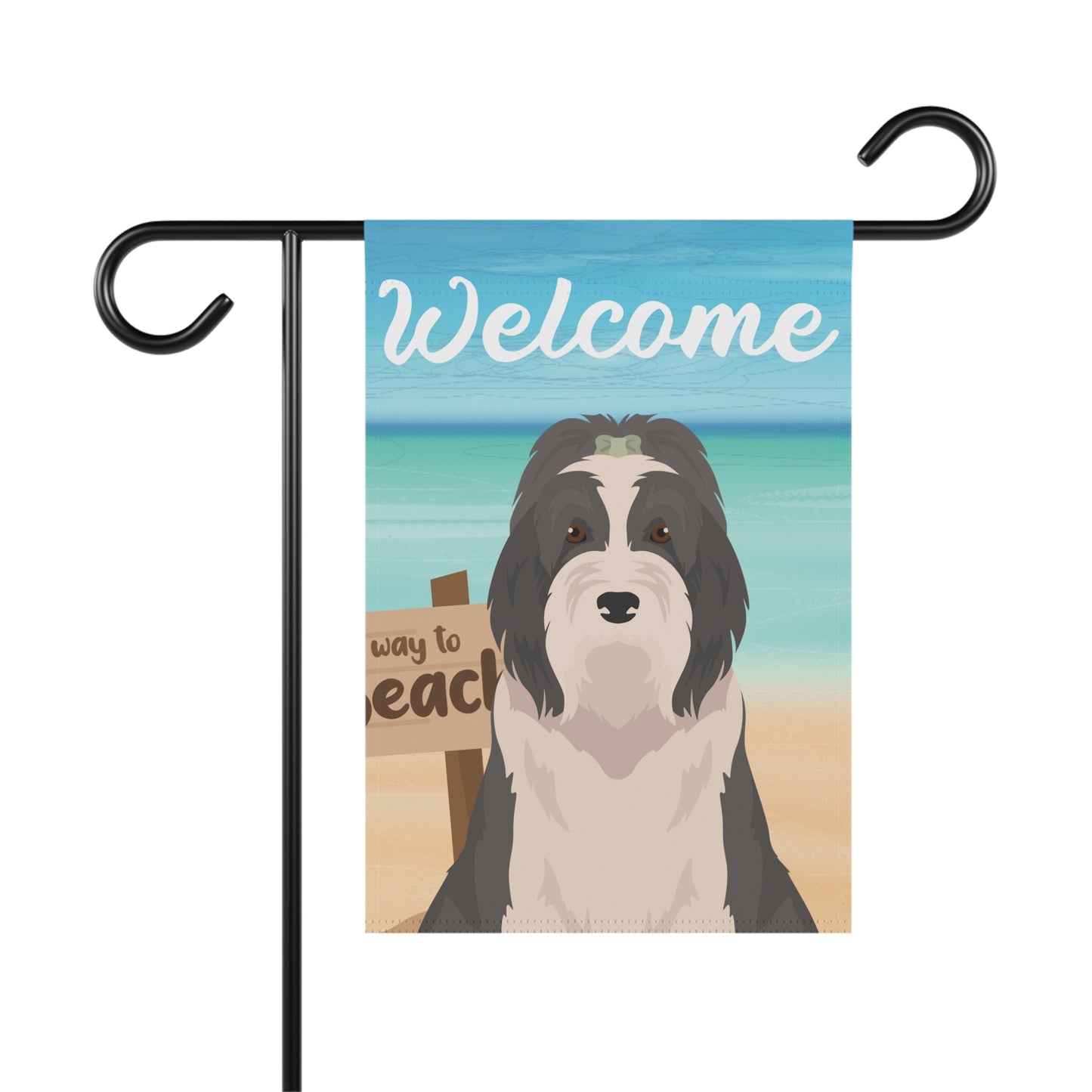 Bearded Collie Dog Garden Flag