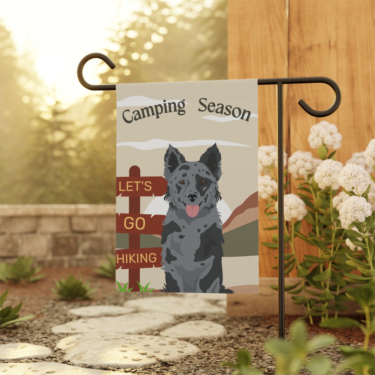 Mudi Dog Camping Garden Flag