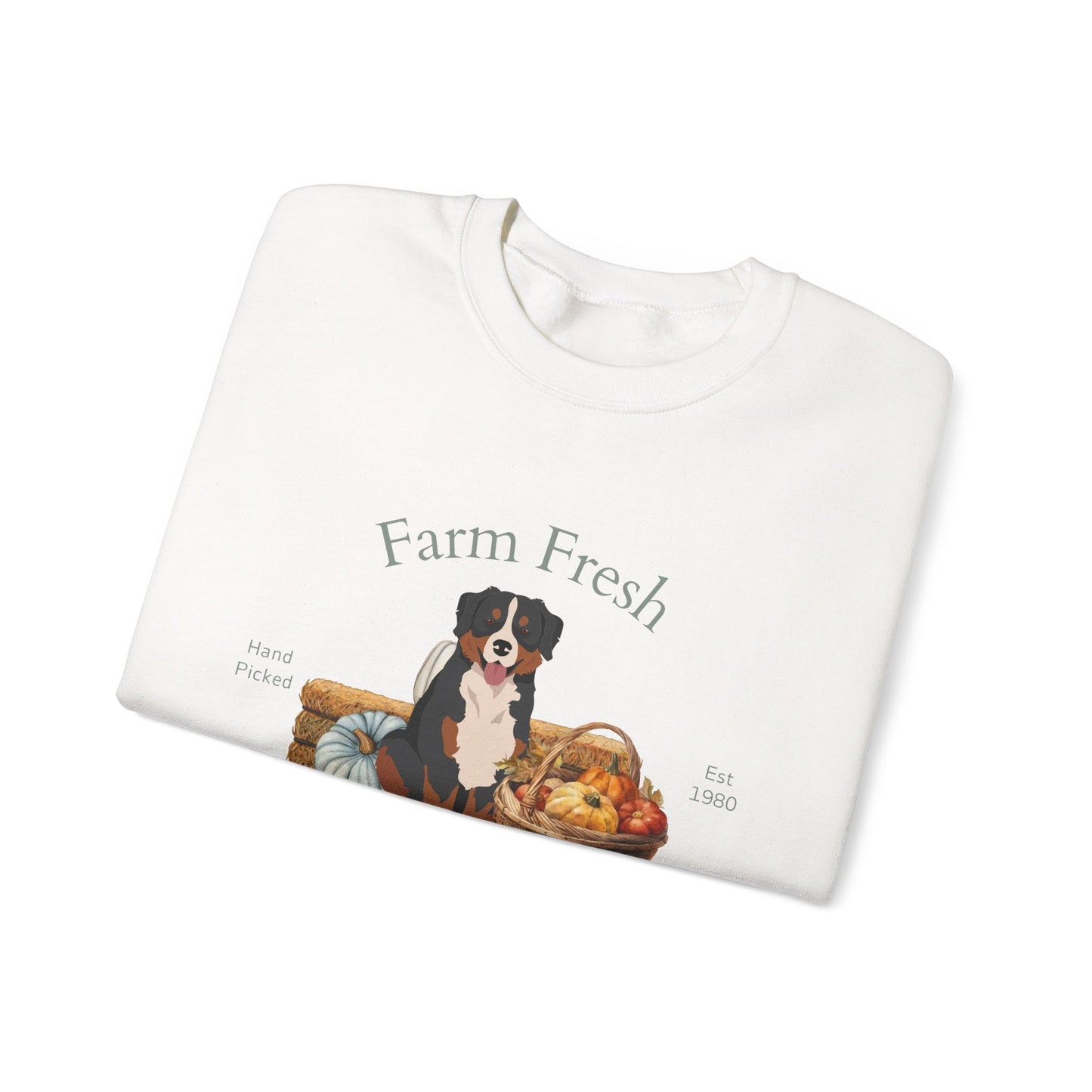 Bernese Mountain Dog Dog Fall Farm Fresh Unisex Heavy Blend Crewneck Sweatshirt