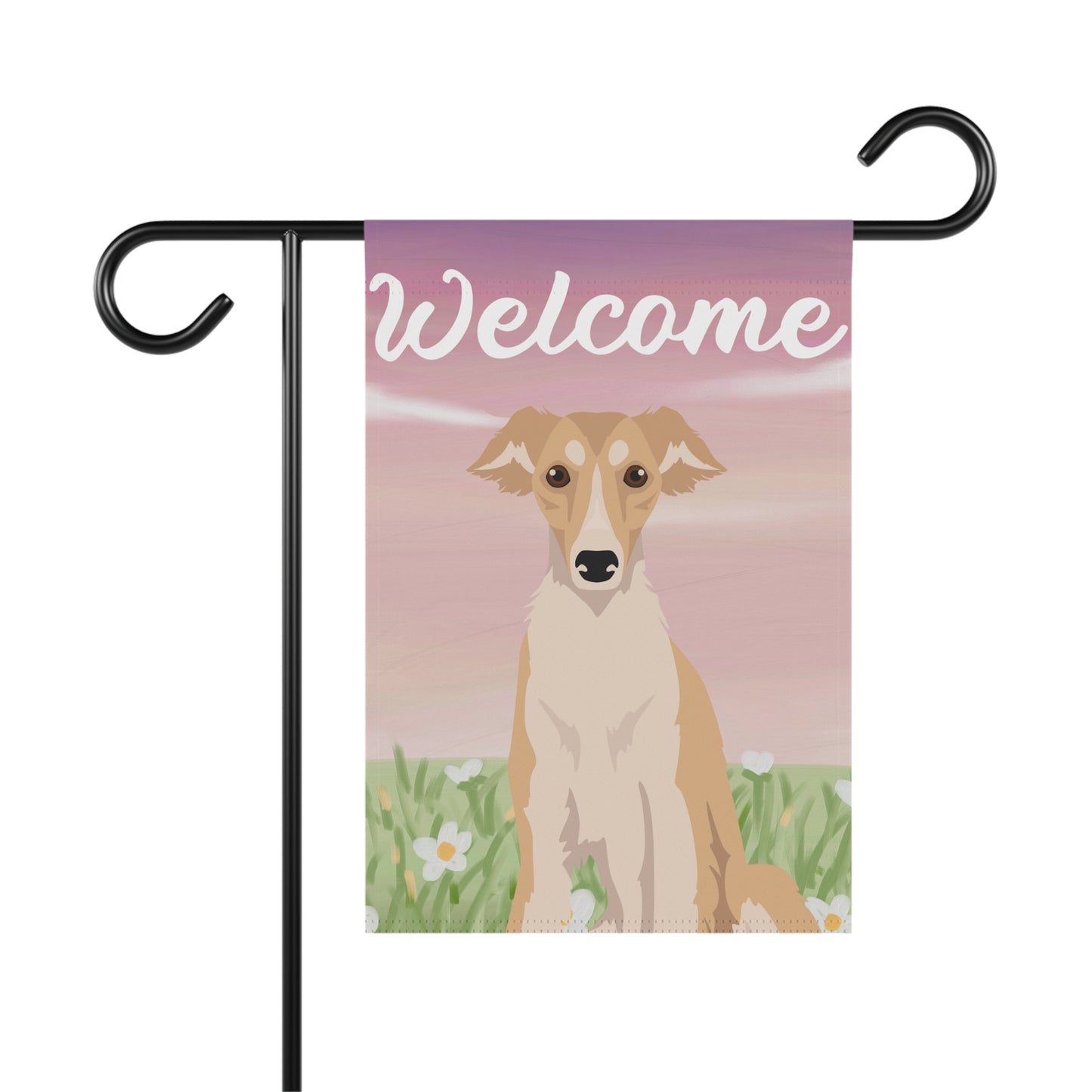 Silken Windhound Dog Welcome Garden Flag