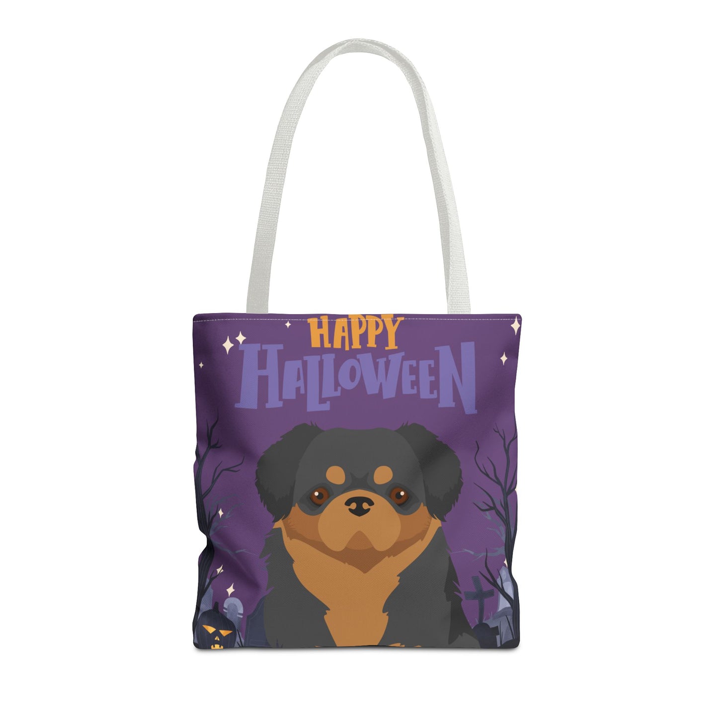Tibetan Spaniel Dog Happy Halloween Tote Bag 16x16