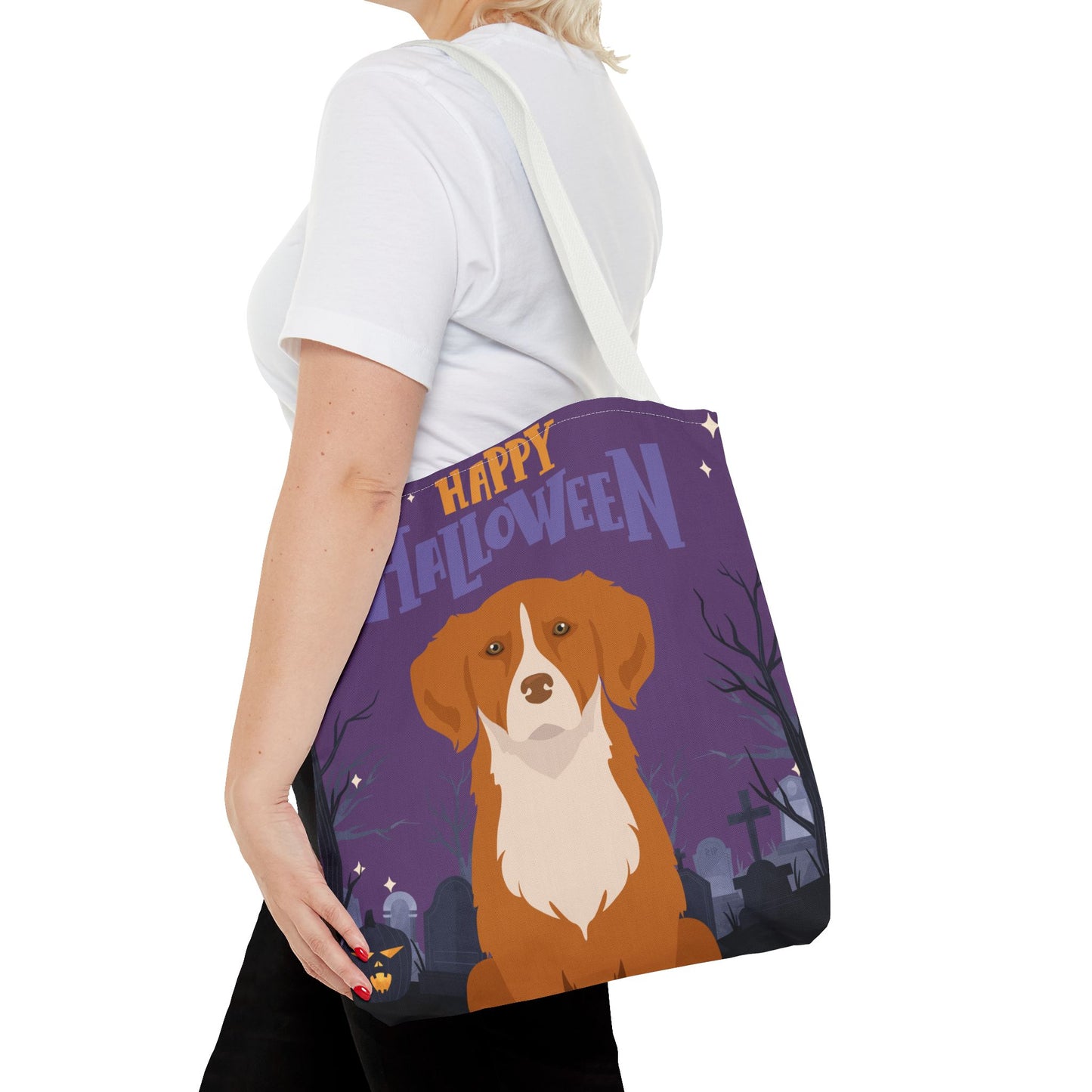 Nova Scotia Duck Tolling Retriever Dog Happy Halloween Tote Bag 16x16
