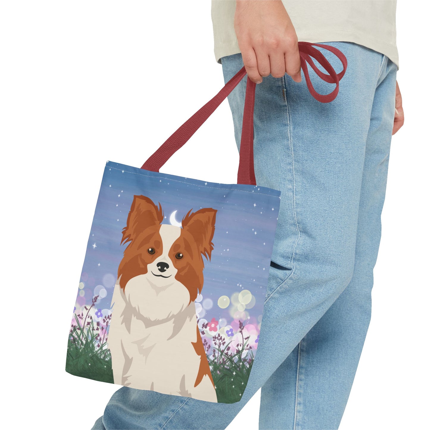 Papillon Dog Tote Bag 13x13