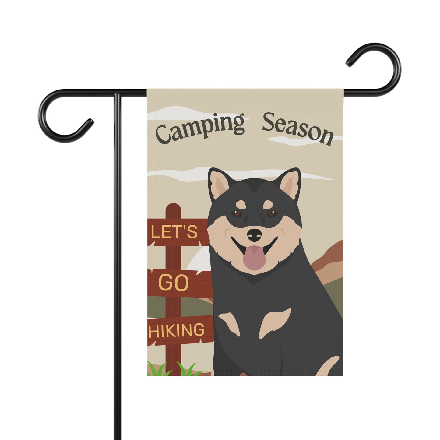 Shiba Inu Dog Camping Garden Flag