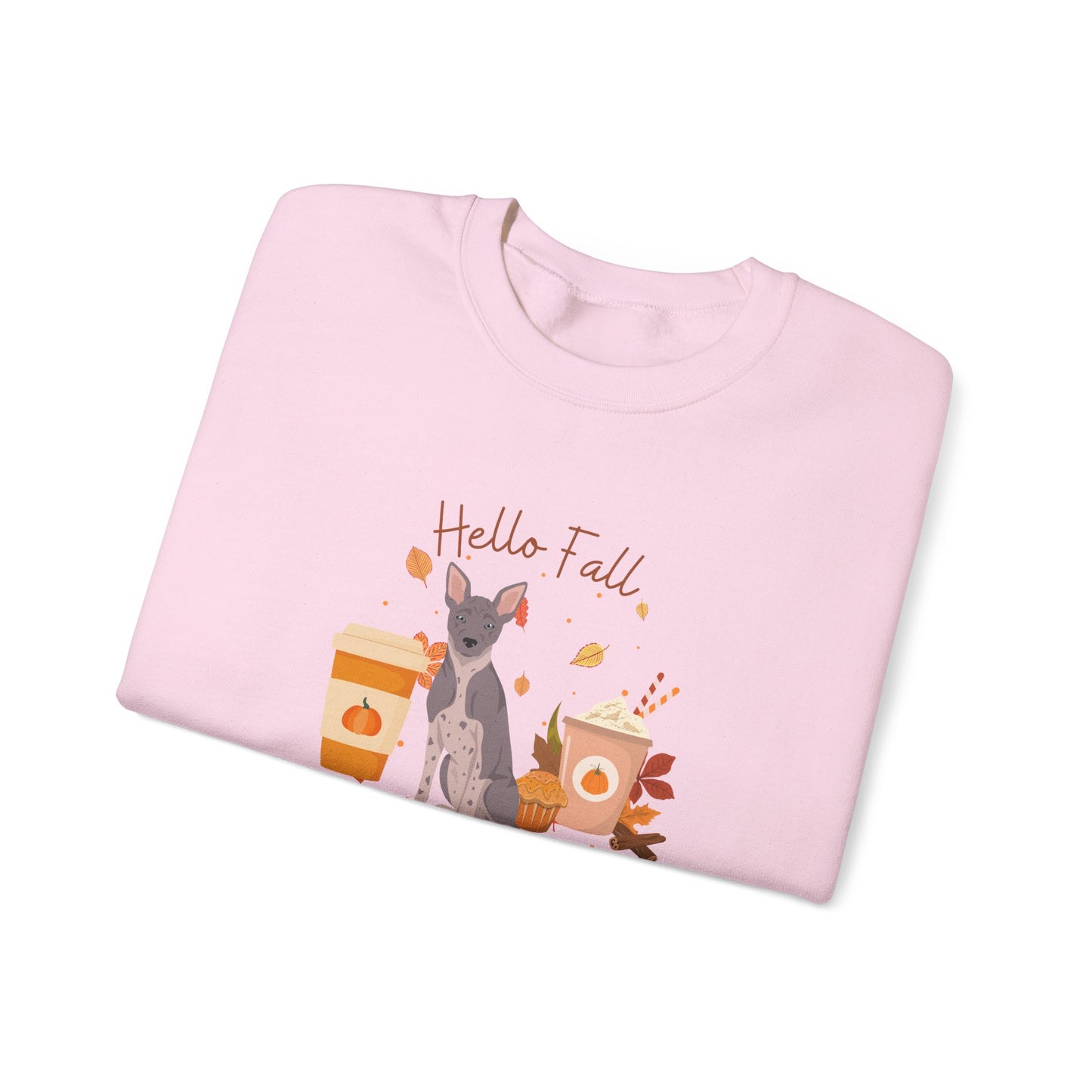 American Hairless Terrier Dog Fall Unisex Heavy Blend Crewneck Sweatshirt