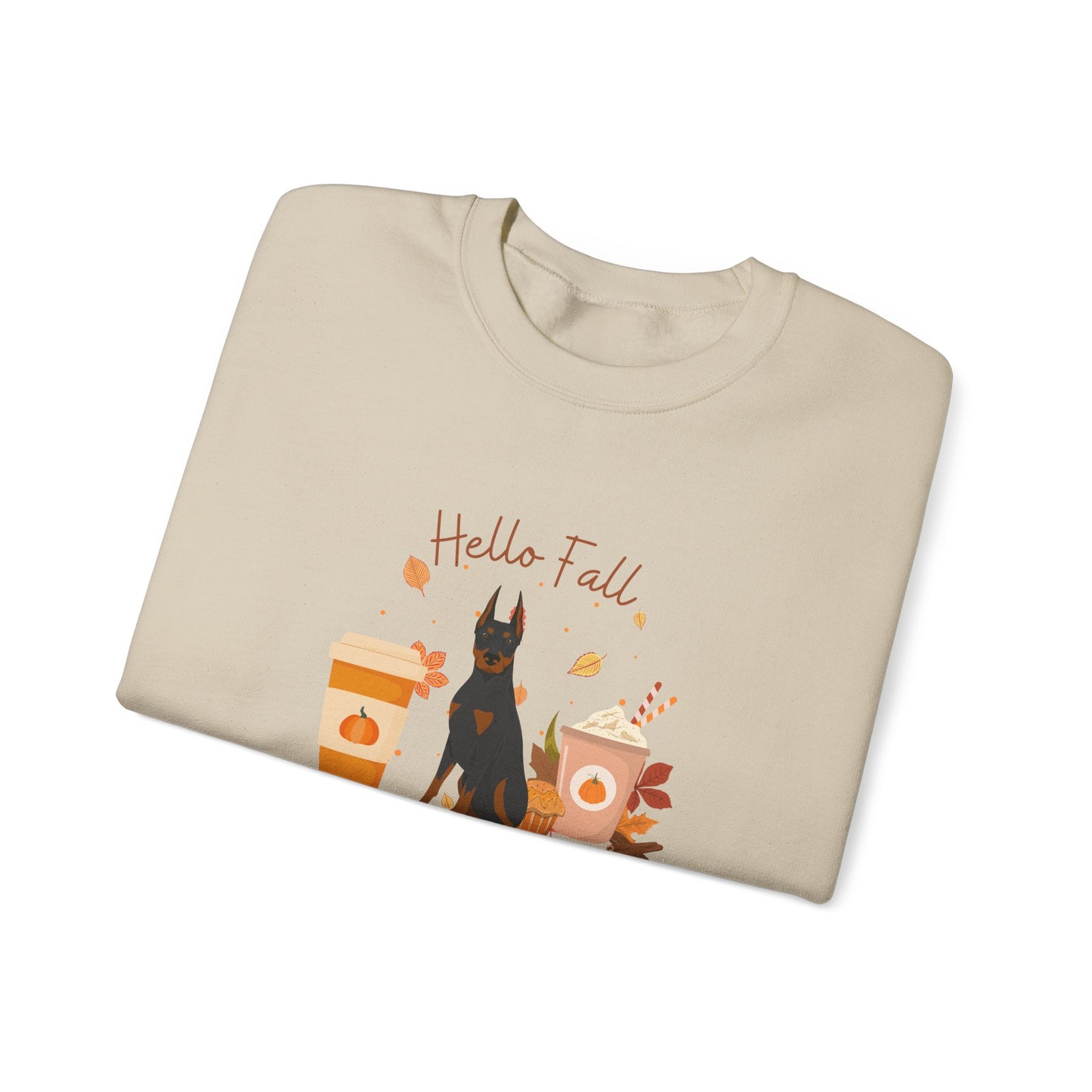 Doberman Pinscher Dog Fall Unisex Heavy Blend Crewneck Sweatshirt
