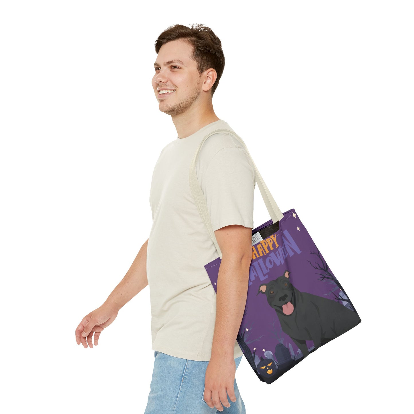 Pit Bull Dog Happy Halloween Tote Bag 16x16