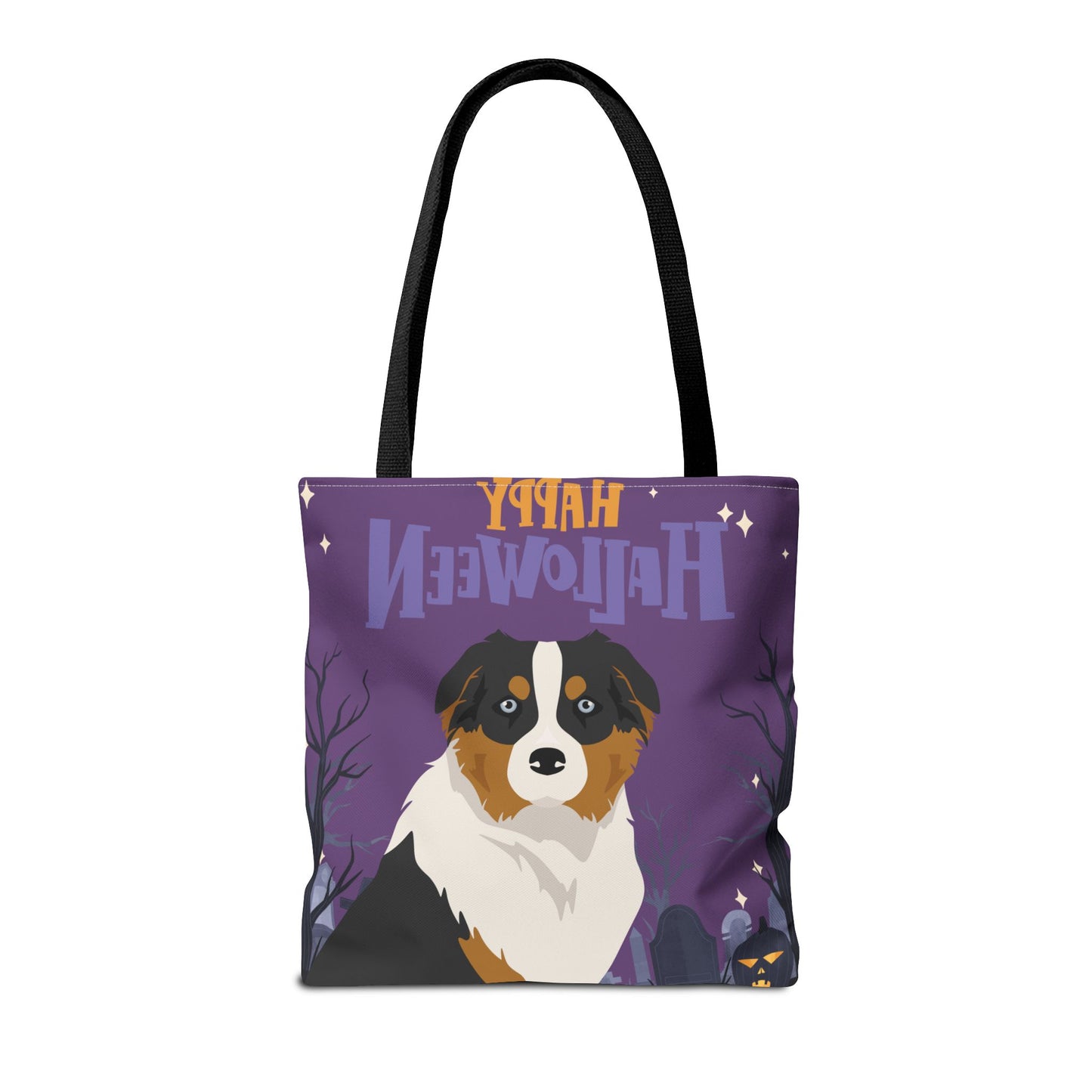 Australian Shepherd Dog Happy Halloween Tote Bag 16x16