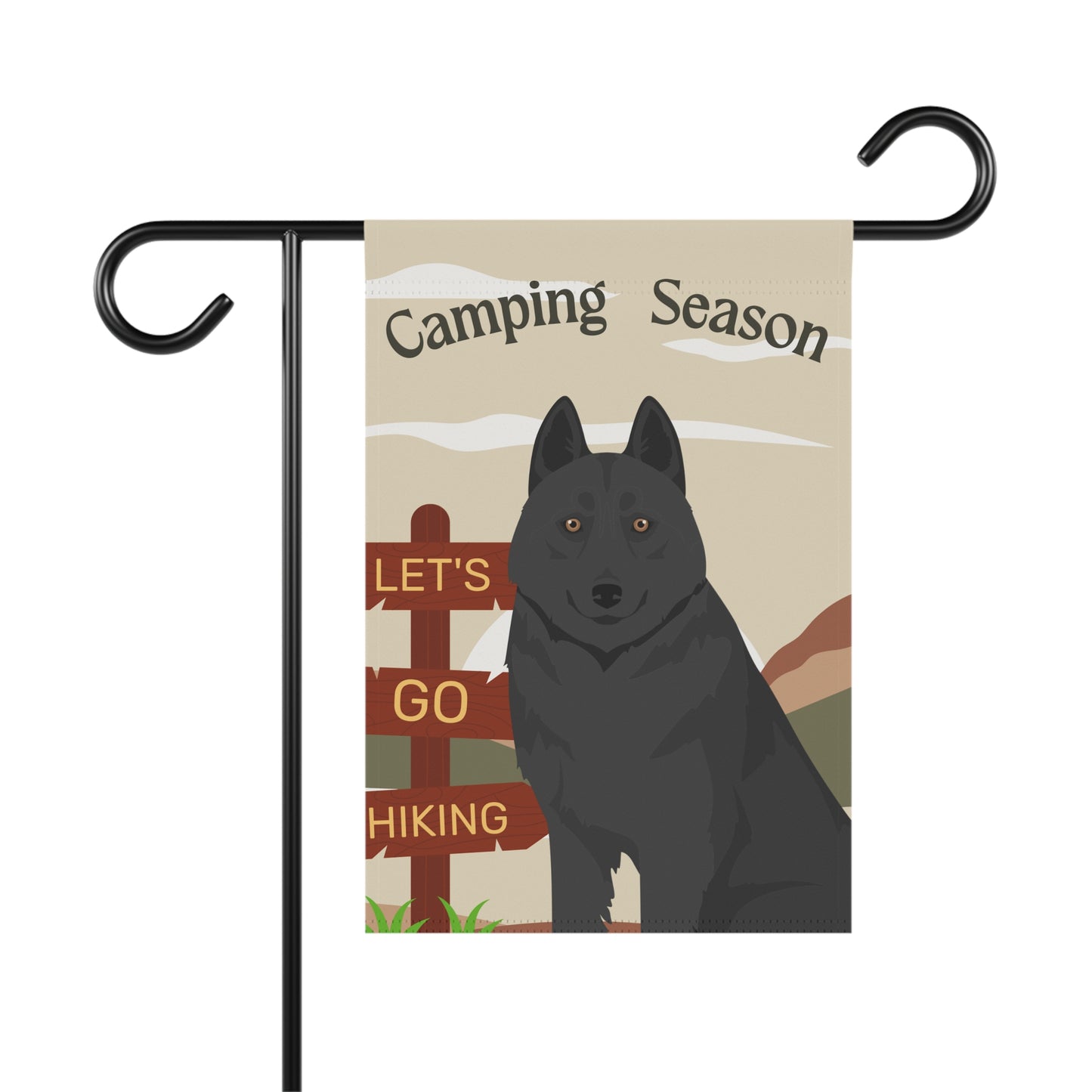 Siberian Husky Dog Camping Garden Flag