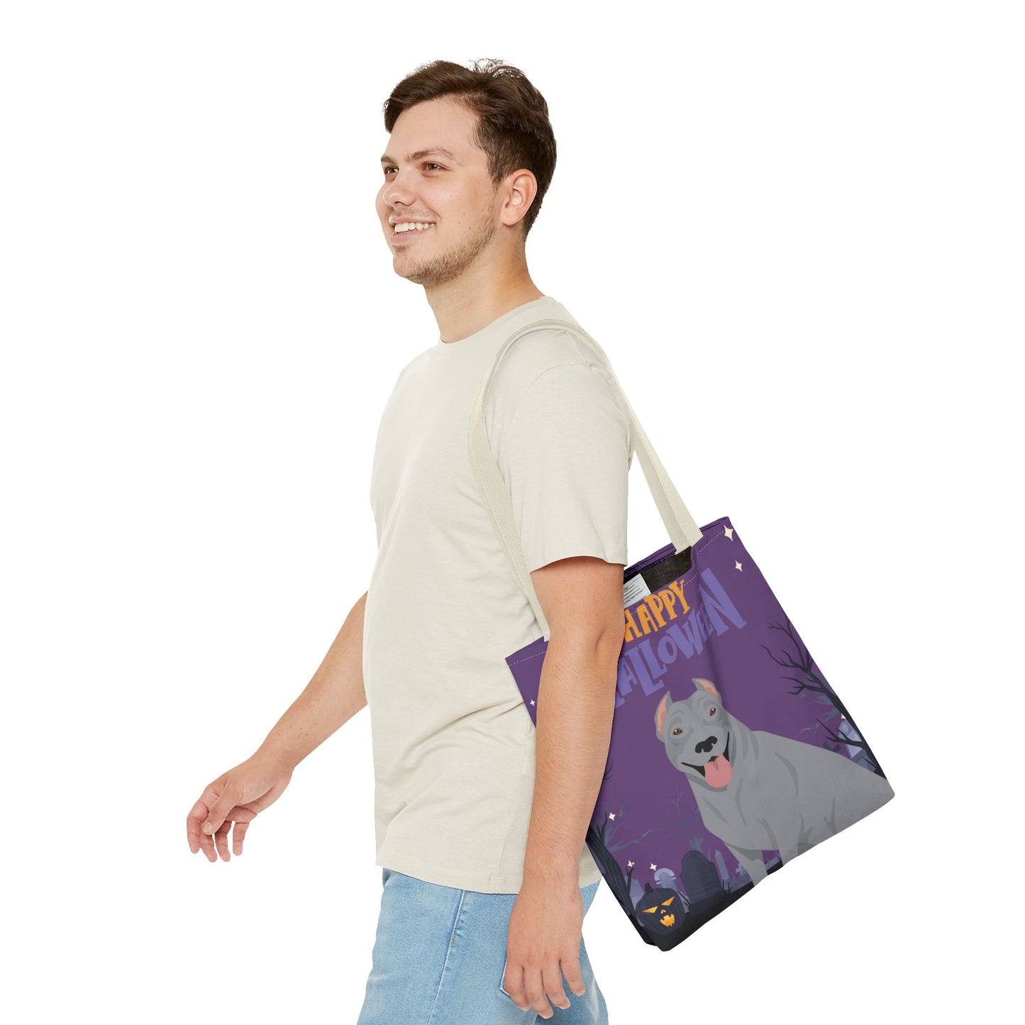 Pit Bull Dog Happy Halloween Tote Bag 16x16
