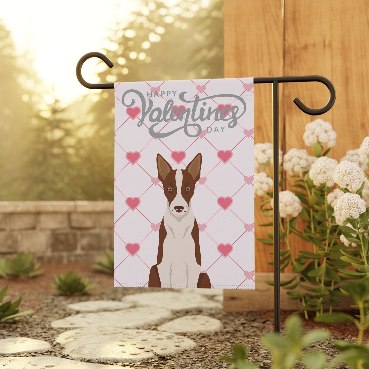 Smooth Border Collie Dog Valentines Day Garden Flag