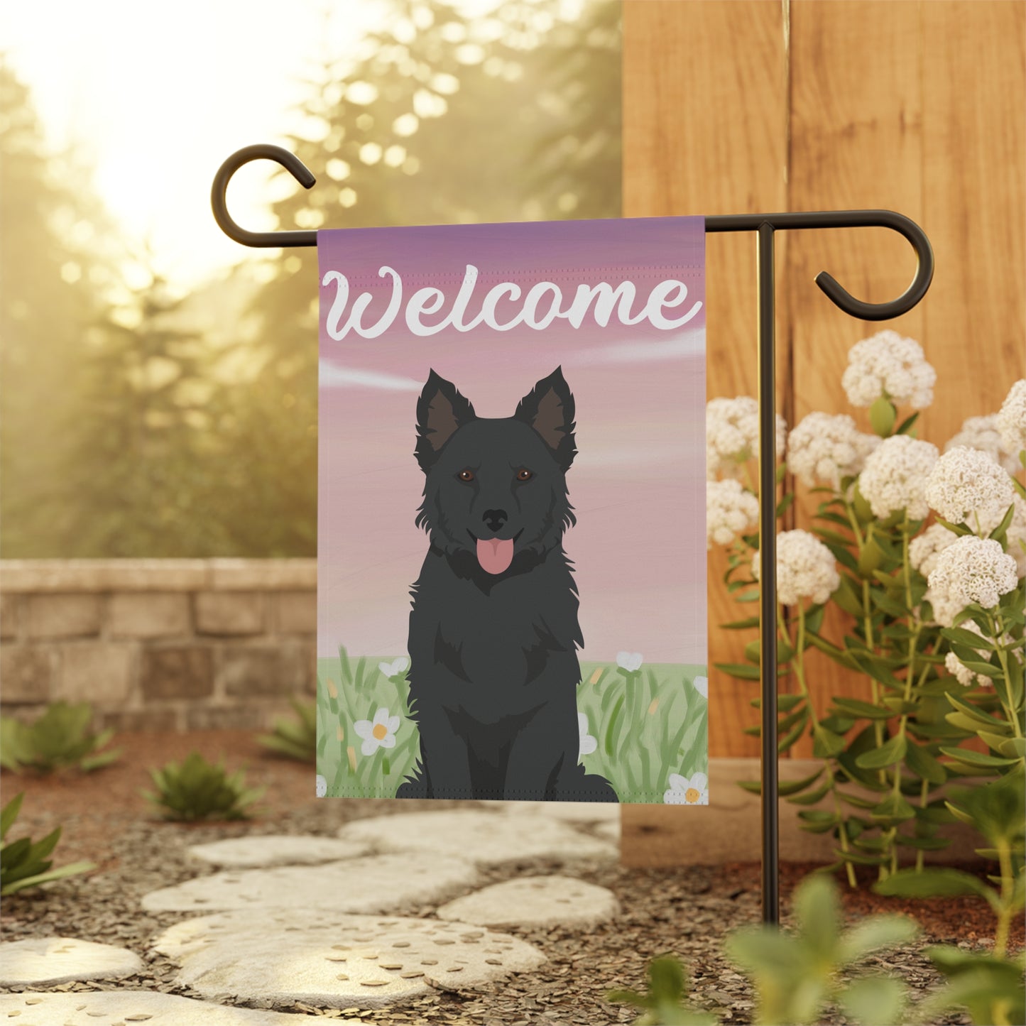 Mudi Dog Welcome Garden Flag