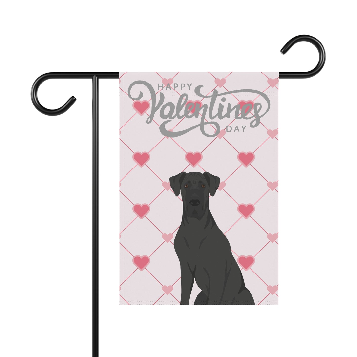 Great Dane Dog Valentines Day Garden Flag